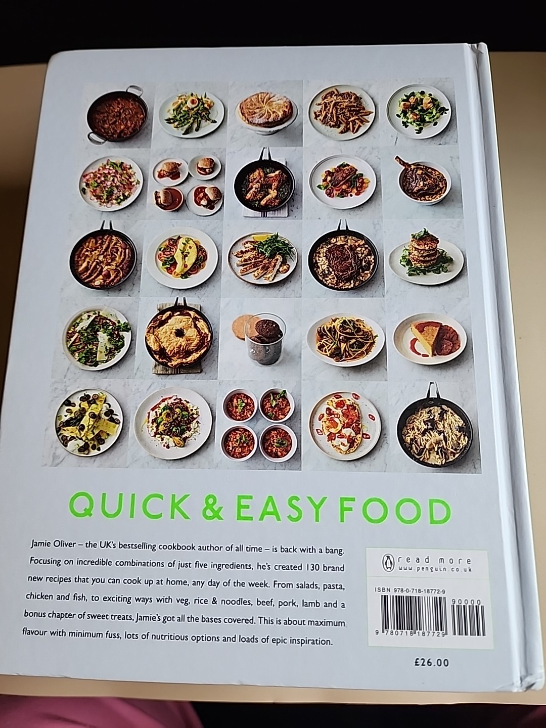 5 Ingredients Quick & Easy Food by Jamie Oliver Illustrated 317 Pages Cook Book