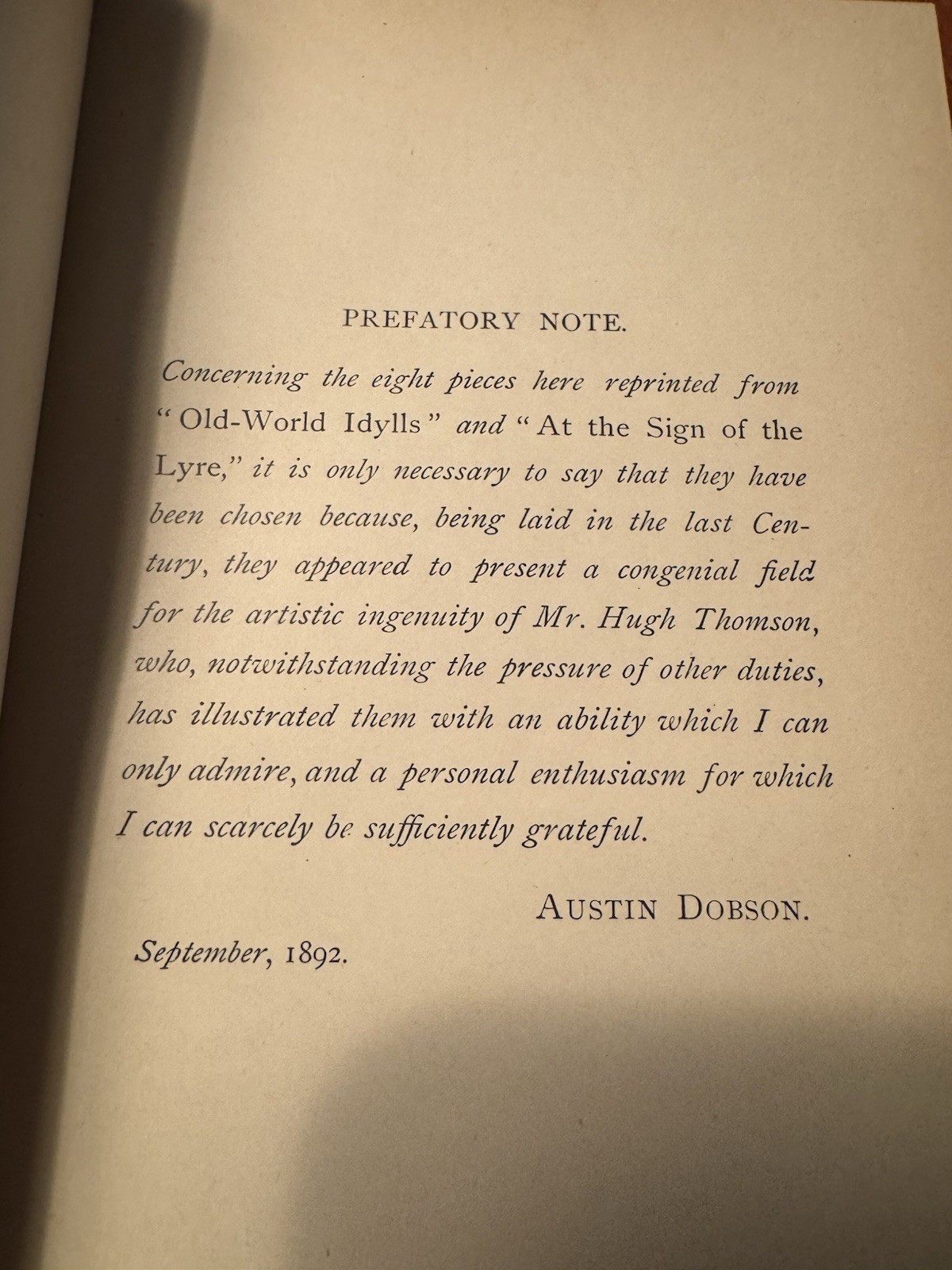 Antique Book “The Ballad of Beau Brocade” by Austin Dobson; Illus-H.Thomson