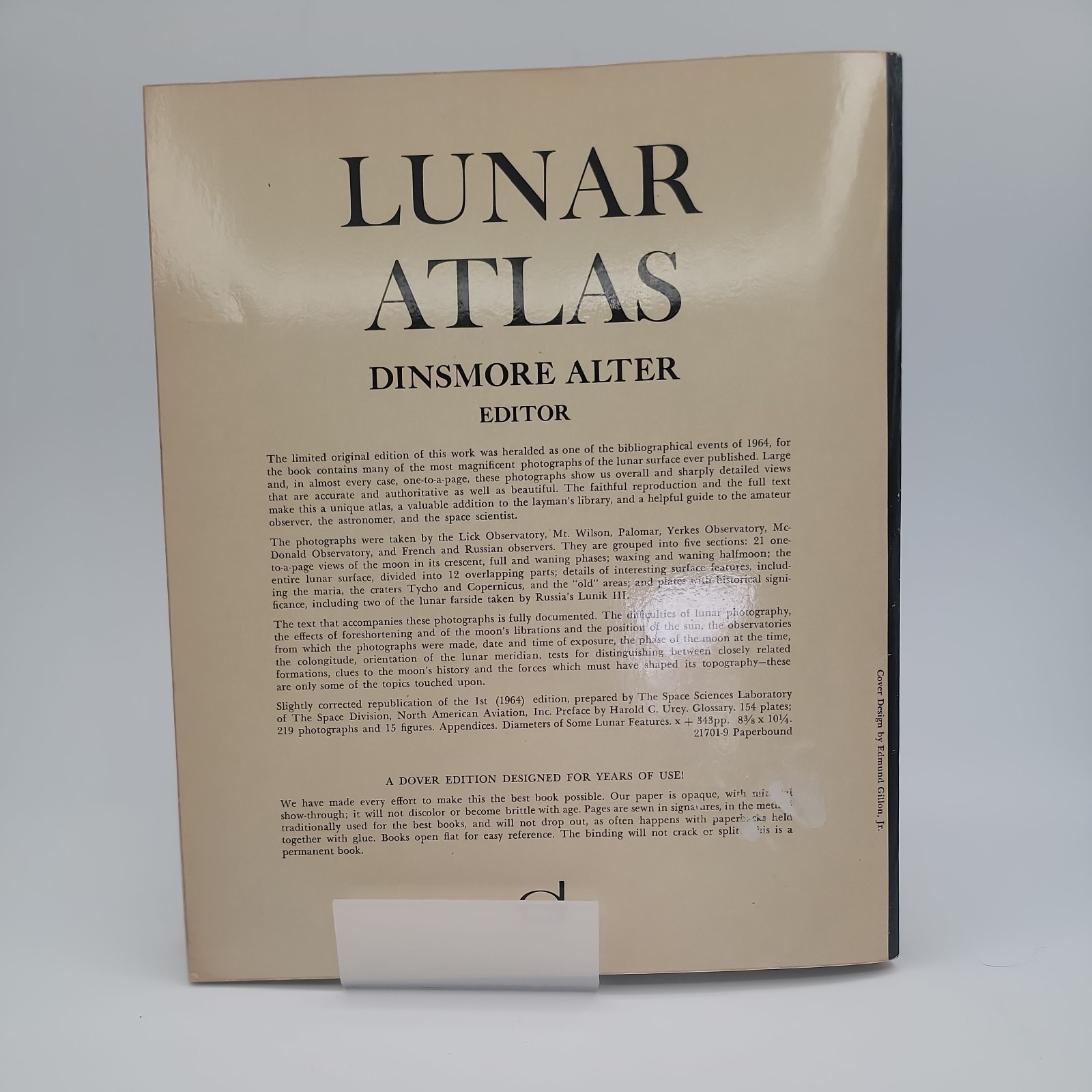 Dinsmore Alter Lunar Atlas Paperback 1968 Dover 154 Plates Astronomy Fair