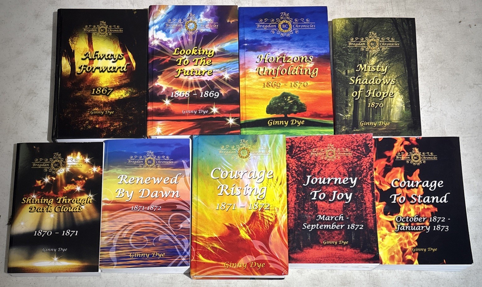 Ginny Dye THE BREGDAN CHRONICLES 17 Vols almost Complete Set – HC & PB 1860-1873