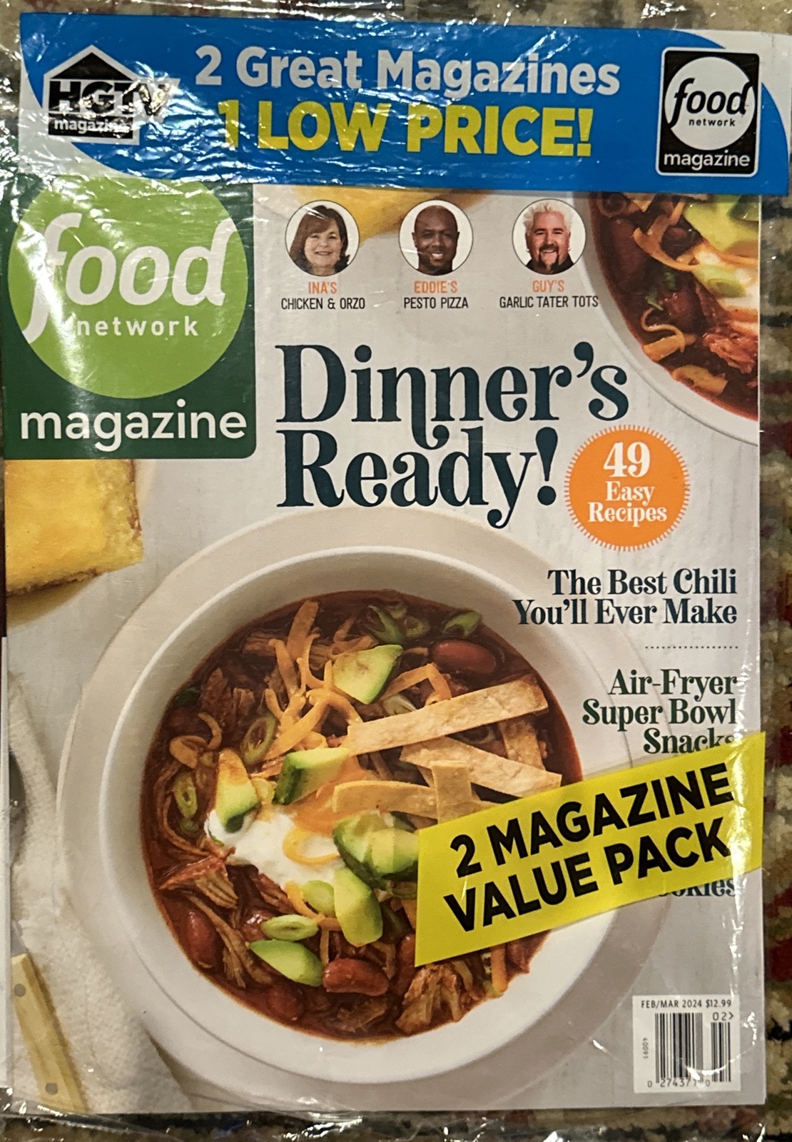 Food Network And HgTV 2 Great Magazines Feb March 2024 Value Pack