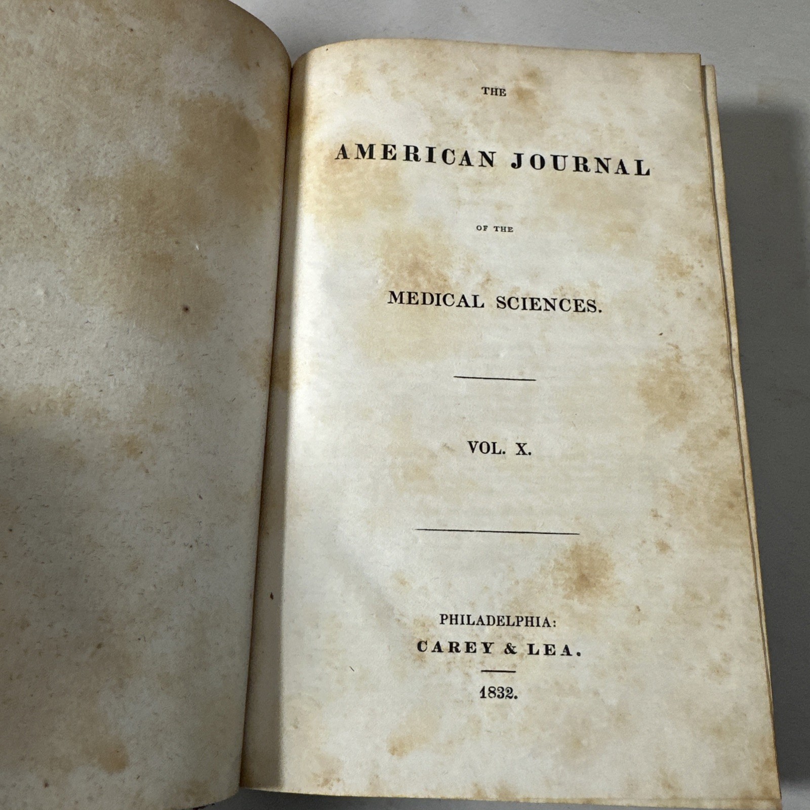 American Journal Medical Sciences 1832 First Edition Book Plates Volume 10