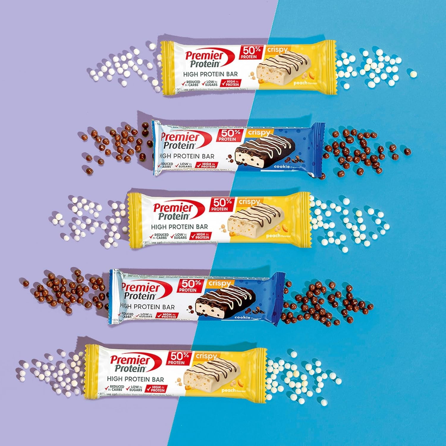 Premier Protein – High Protein Bar 50% – Multiflavourbox – 20x40g – Low Sugar