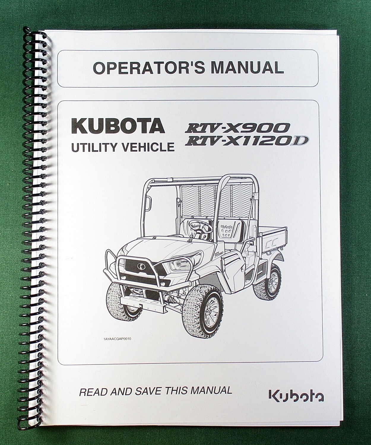 Kubota RTV-X900 Operator’s Manual: 124 Pages Coil Bound & Protective Covers!