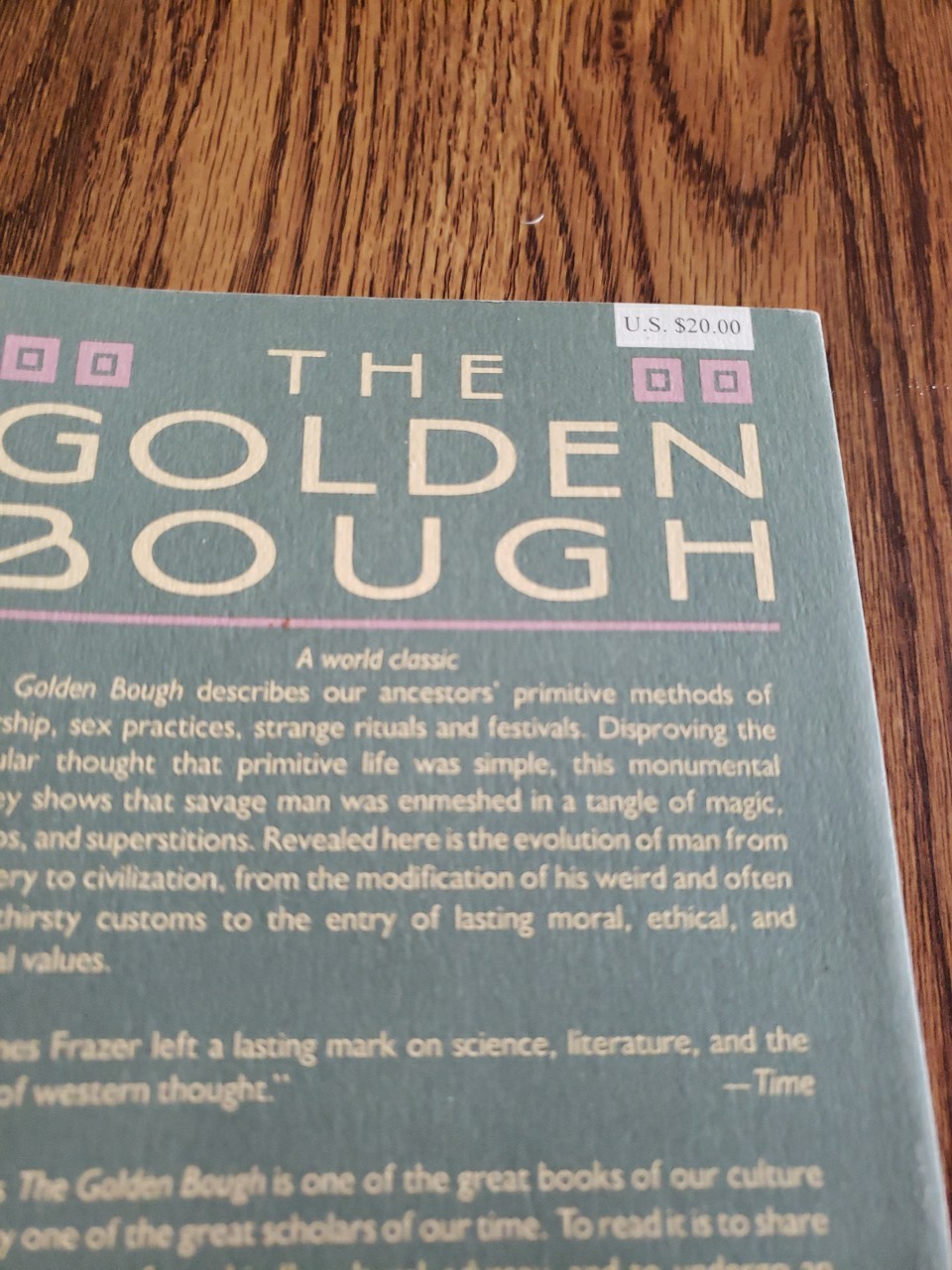 The Golden Bough by Sir James George Frazer 1996 Paperback Book Magic Like New