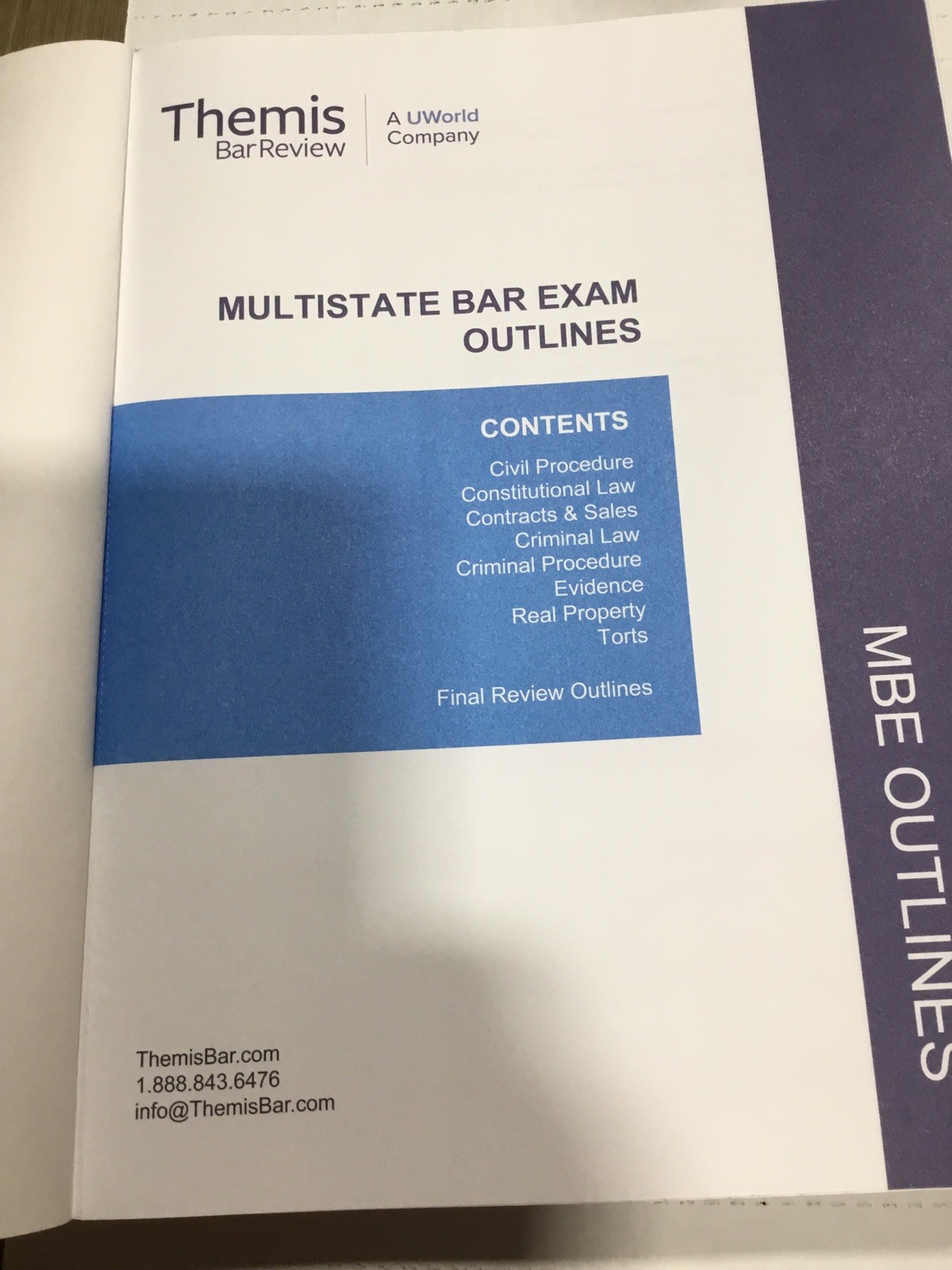 NEW Themis Bar Review MBE Outlines 2026-2027 Edition BOOK