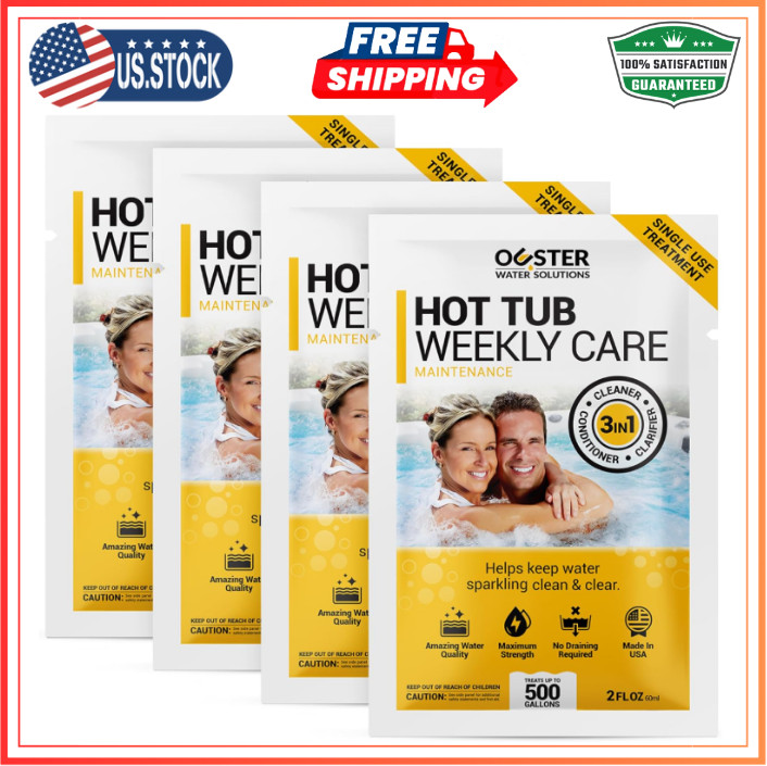 3-in-1 Weekly Hot Tub Cleaner, Conditioner & Clarifier–Spa Chemicals, 4 Week Kit