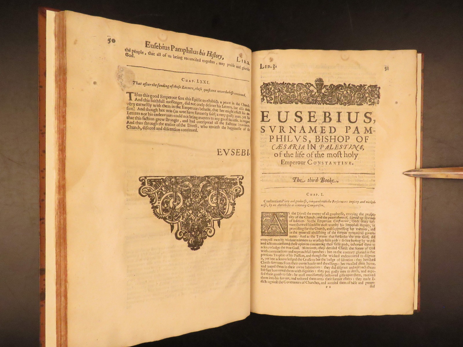 1637 – Life of Constantine – Eusebius | First English Edition, Beautiful Binding