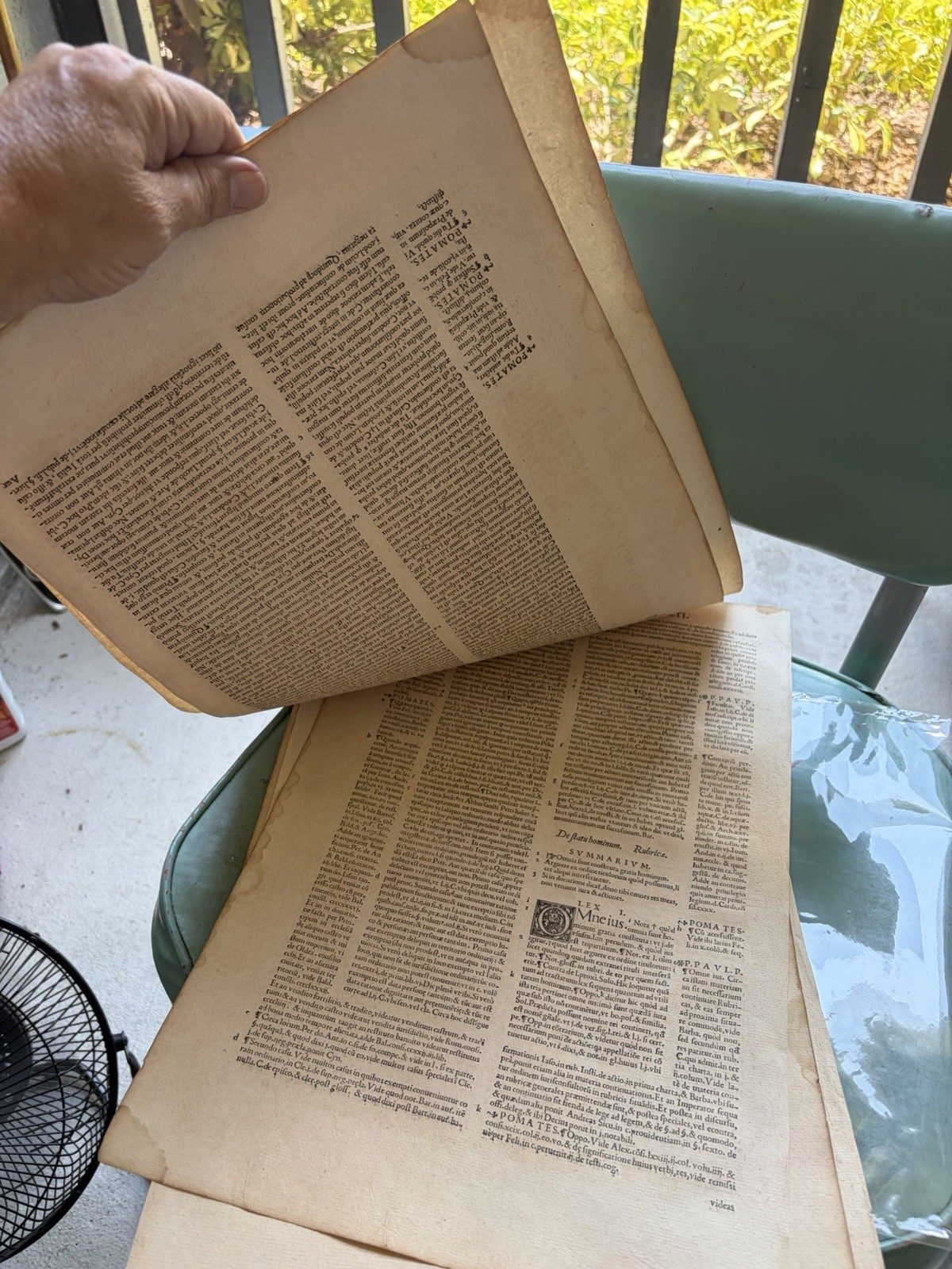 Antique Original 16th Century 1500’s Large 16.5×11 Inch Italian Book Pages 8