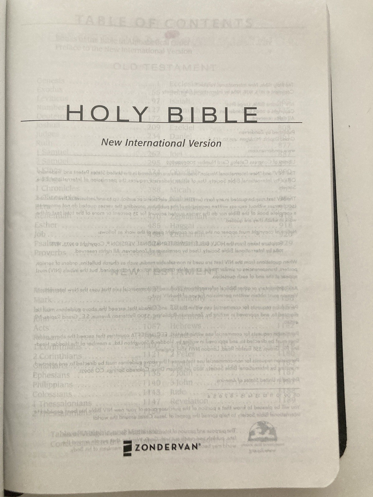 NIV 2005 Large Print Thinline Bible -Black Top Grain Genuine Leather-OOP 84