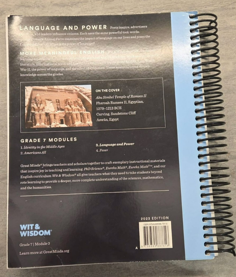 Great Minds Module 3 – Language and Power Wit & Wisdom – Grade 7 Teacher Edition