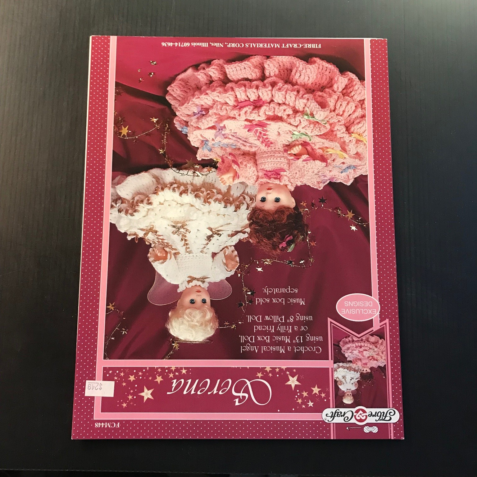 Serena Crochet Pattern Fibre-Craft FCM448 1996 Music Box Angel Pillow Doll