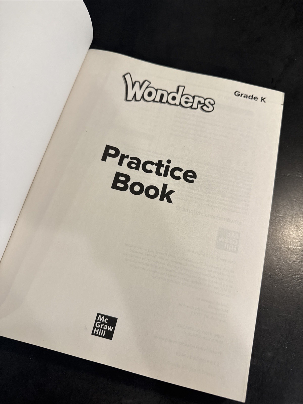 2023 Wonders Grade K Practice Paperback by Mcgraw Hill Blackline Masters NEW