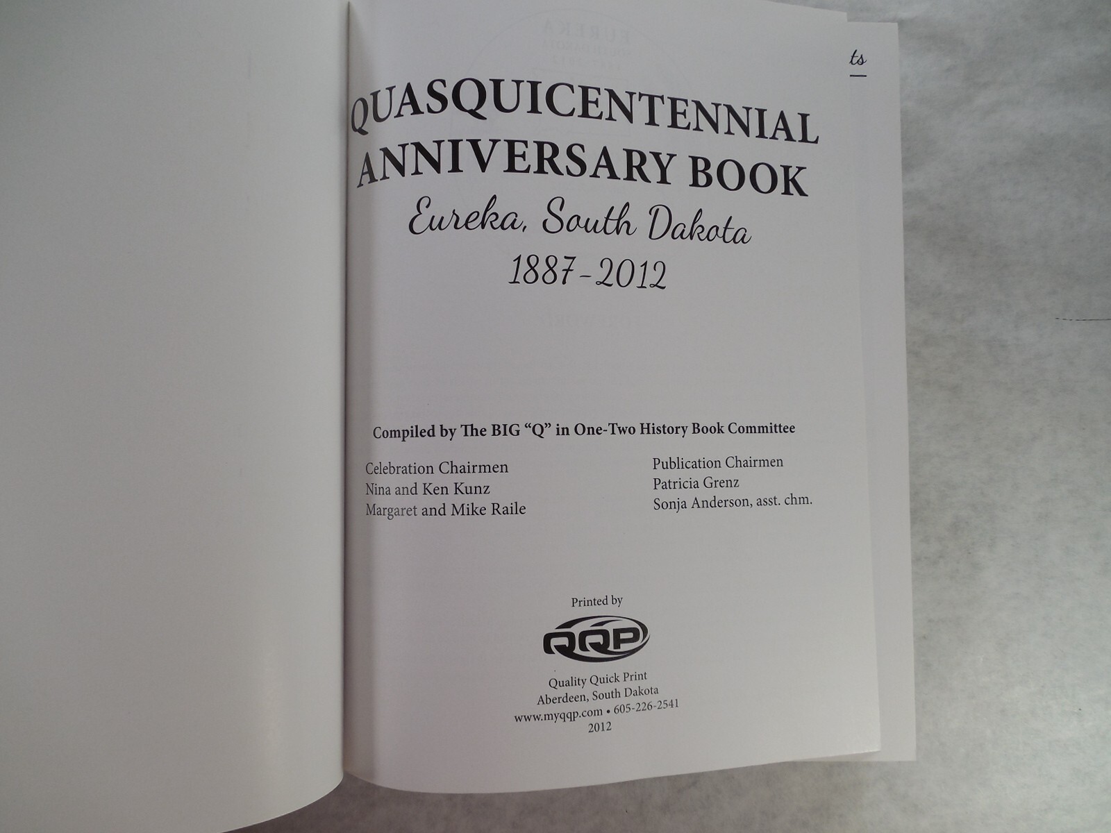 Eureka – 1887-2012 Celebrating 125 Years, History Book of Eureka S.D,