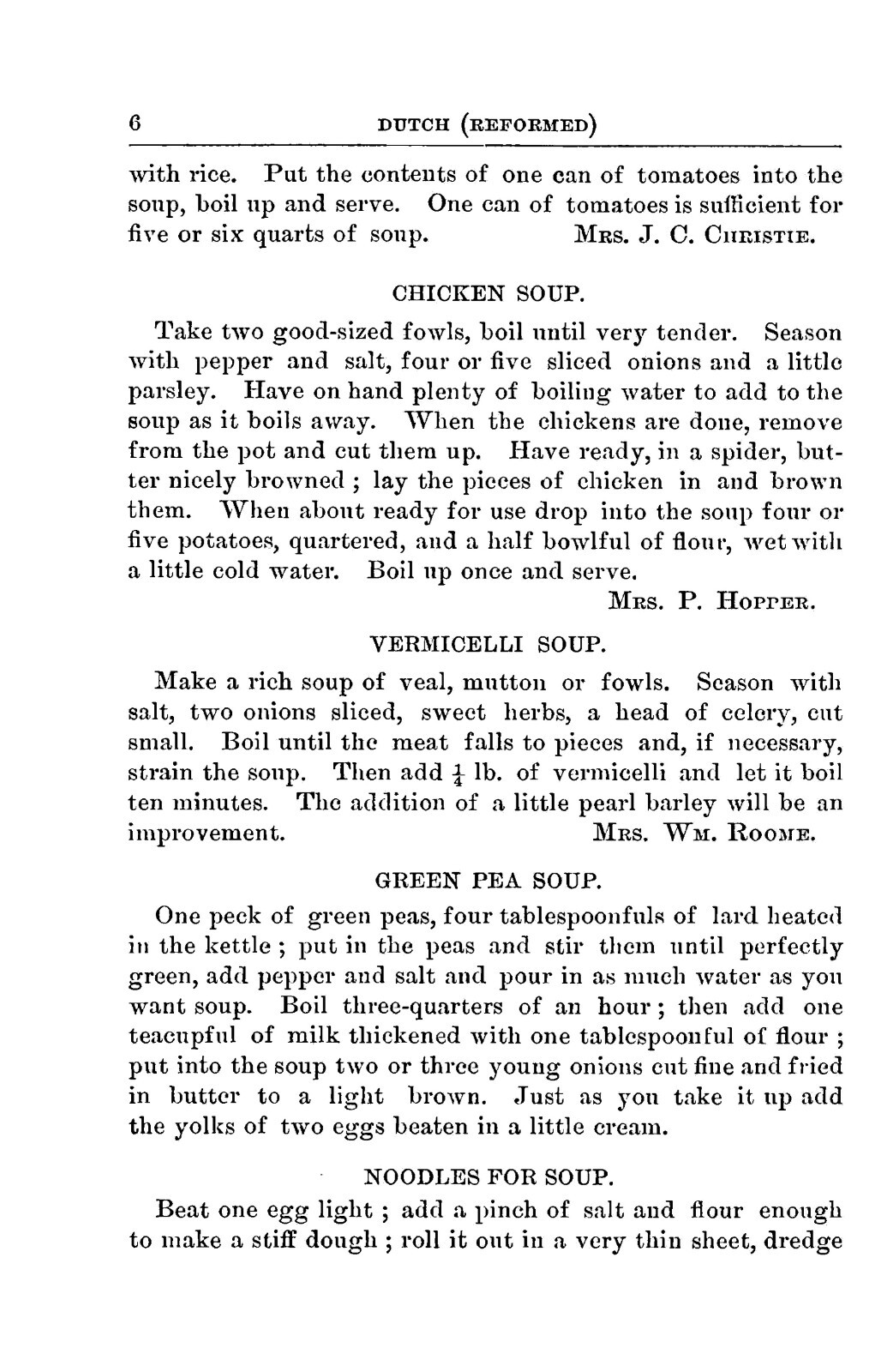 1883 First Dutch (Reformed) Vintage Cookbook 105 Pages