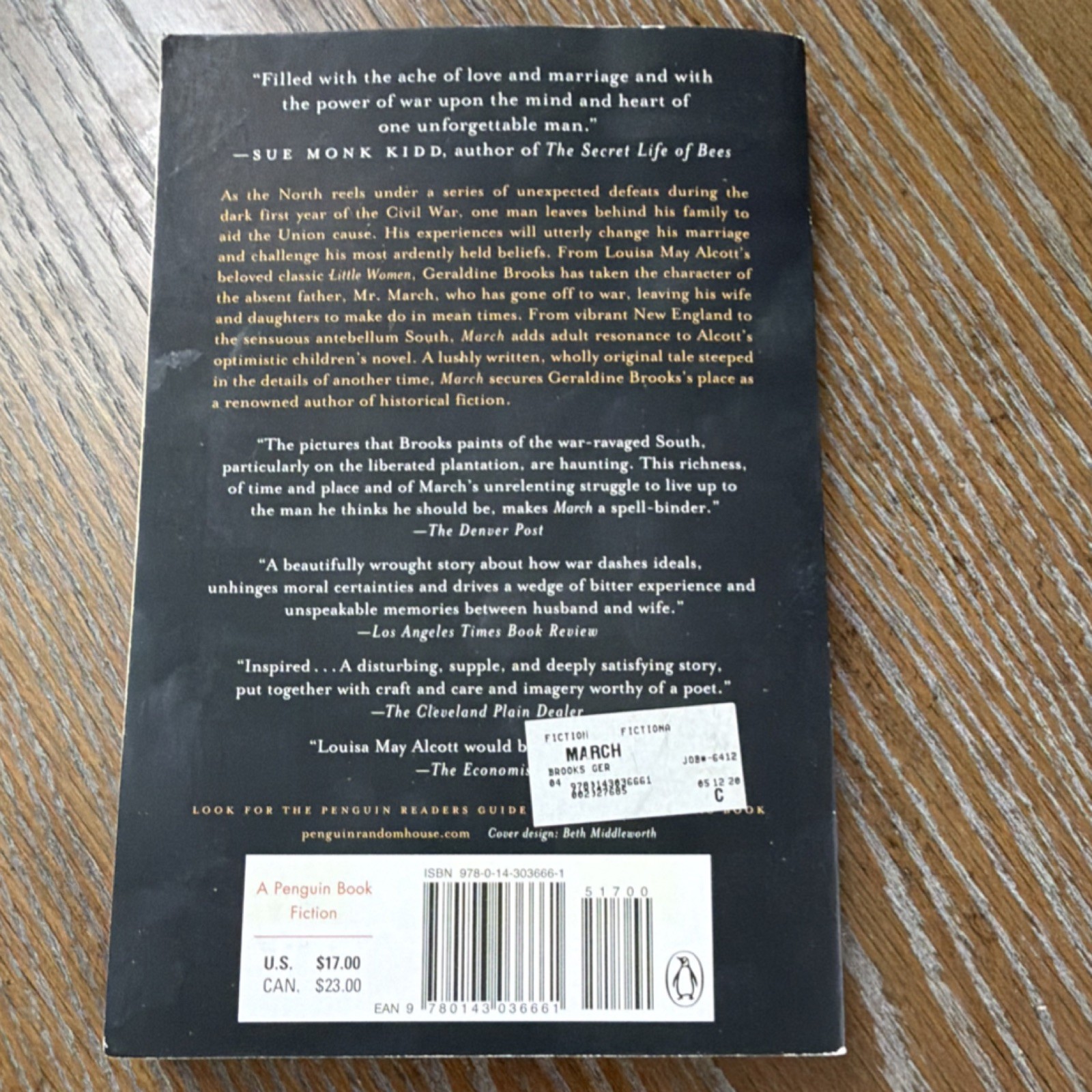 March by Geraldine Brooks Paperback Penguin Books Historical Fiction Novel