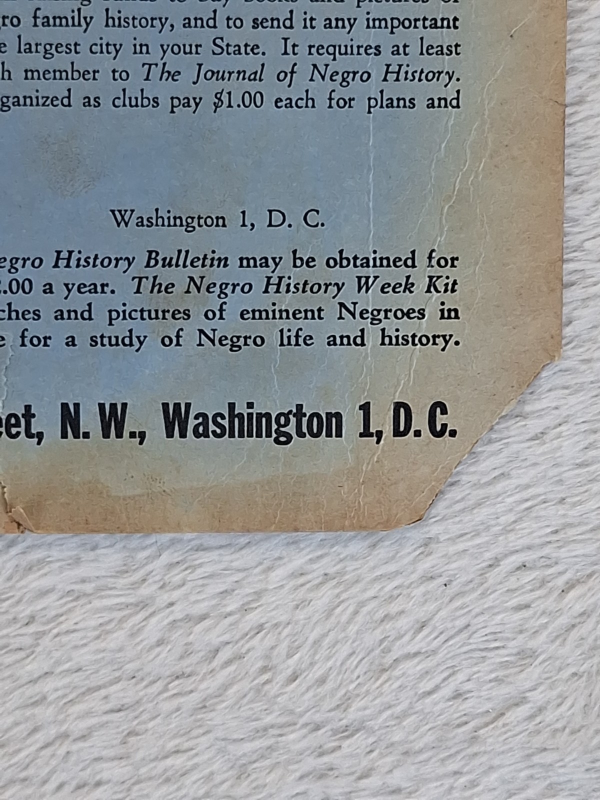 Carter G Woodson Negro History Week Celebration Flyer 26th Annual Feb. 11, 1951