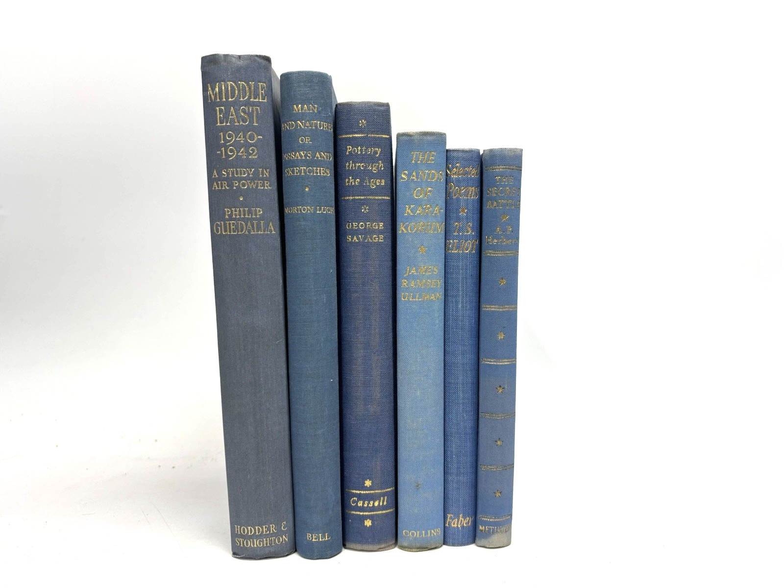 Collection of Vintage Blue Books for Decoration. 14cm shelf space.
