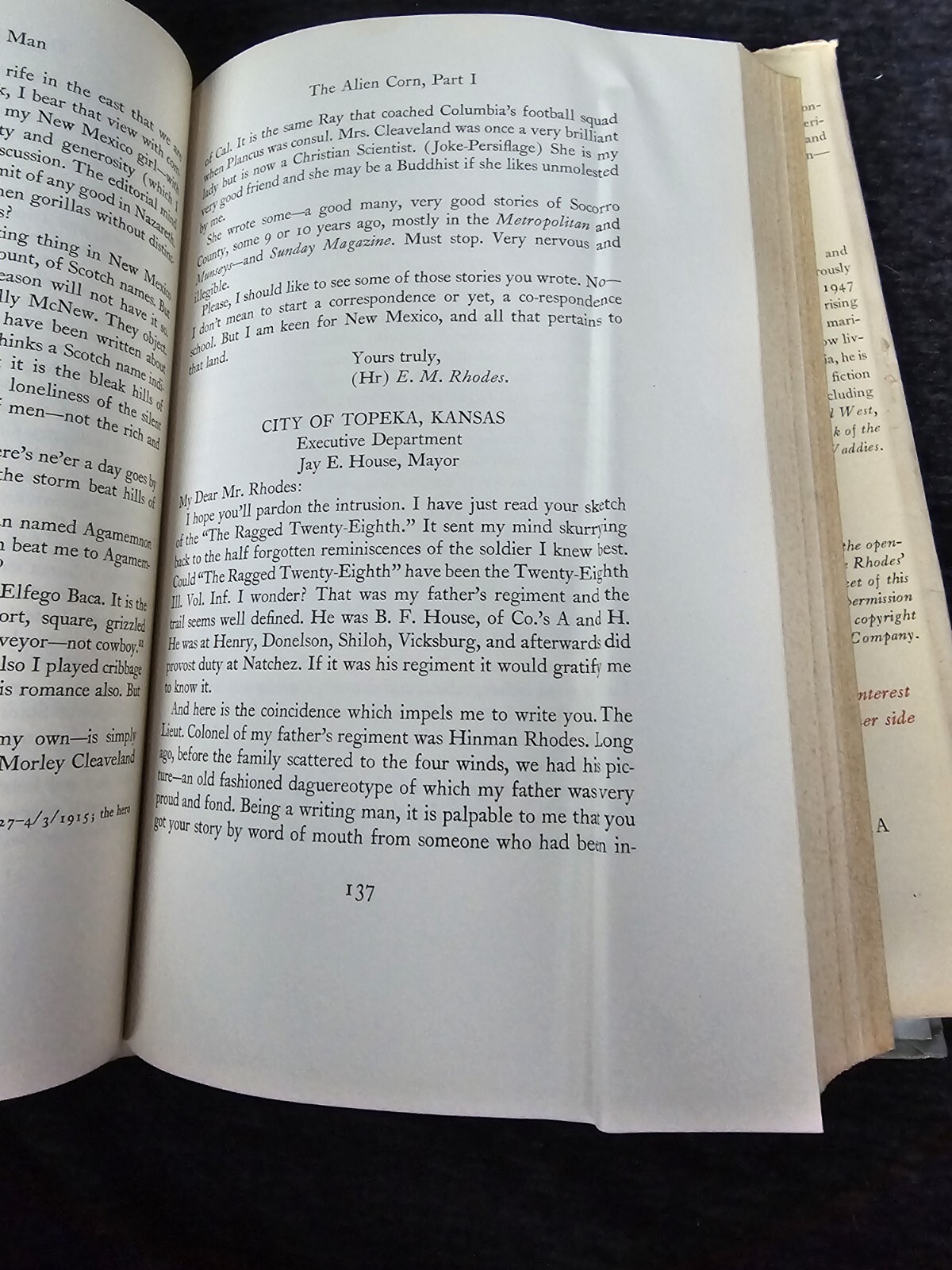 A Bar Cross Man EUGENE MANLOVE RHODES Biography 1956 HUTCHINSON First Ed