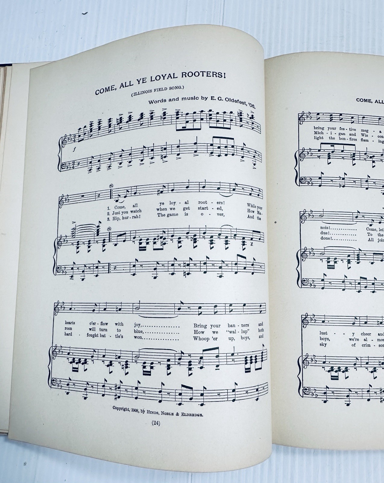 1918 University of Illinois Song Book Vintage College Song Hardcover Memorabilia