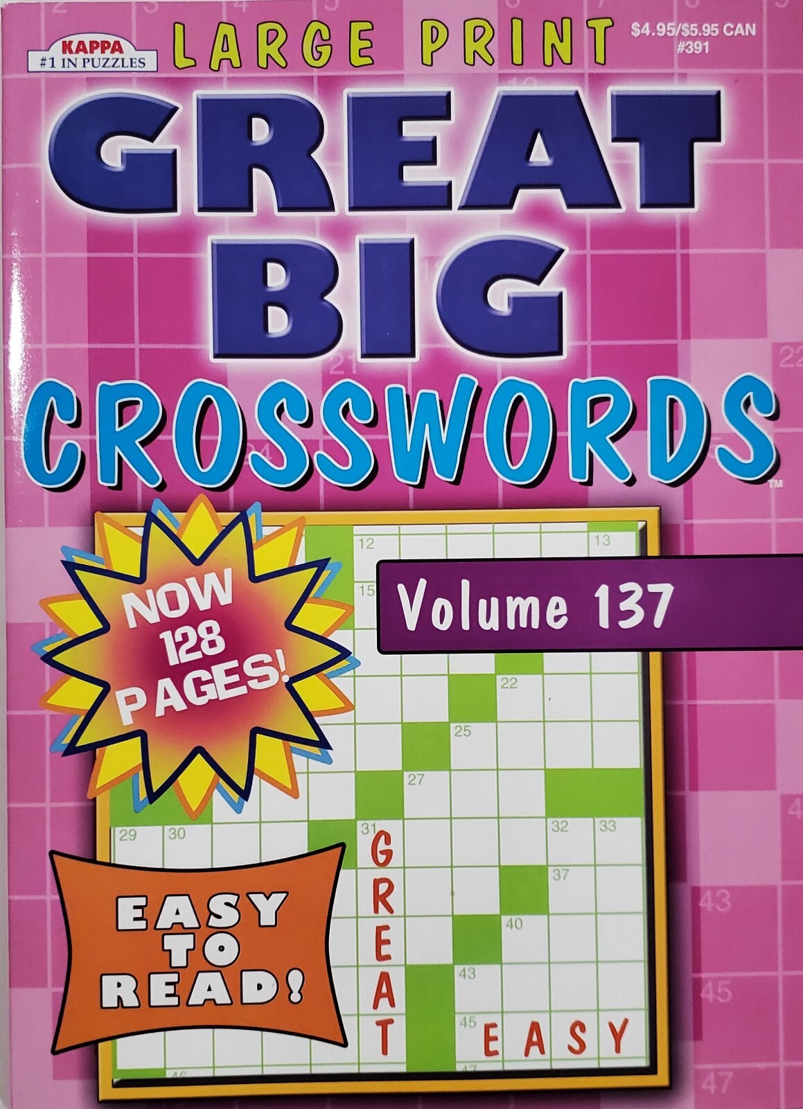 Kappa Large Print Crosswords Puzzle Books, Largest Selection of Volumes. U-PICK!