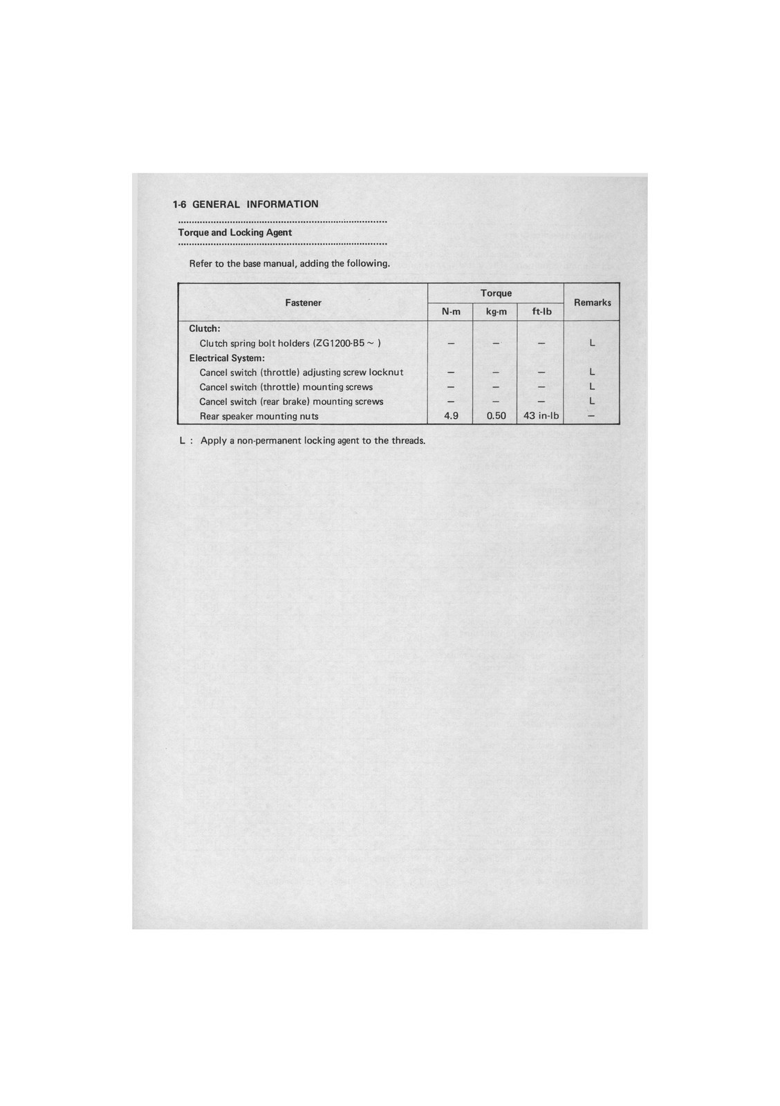 KAWASAKI ZG1200 Voyager XII Service Manual Supplement – LOOP BIND – COVERS