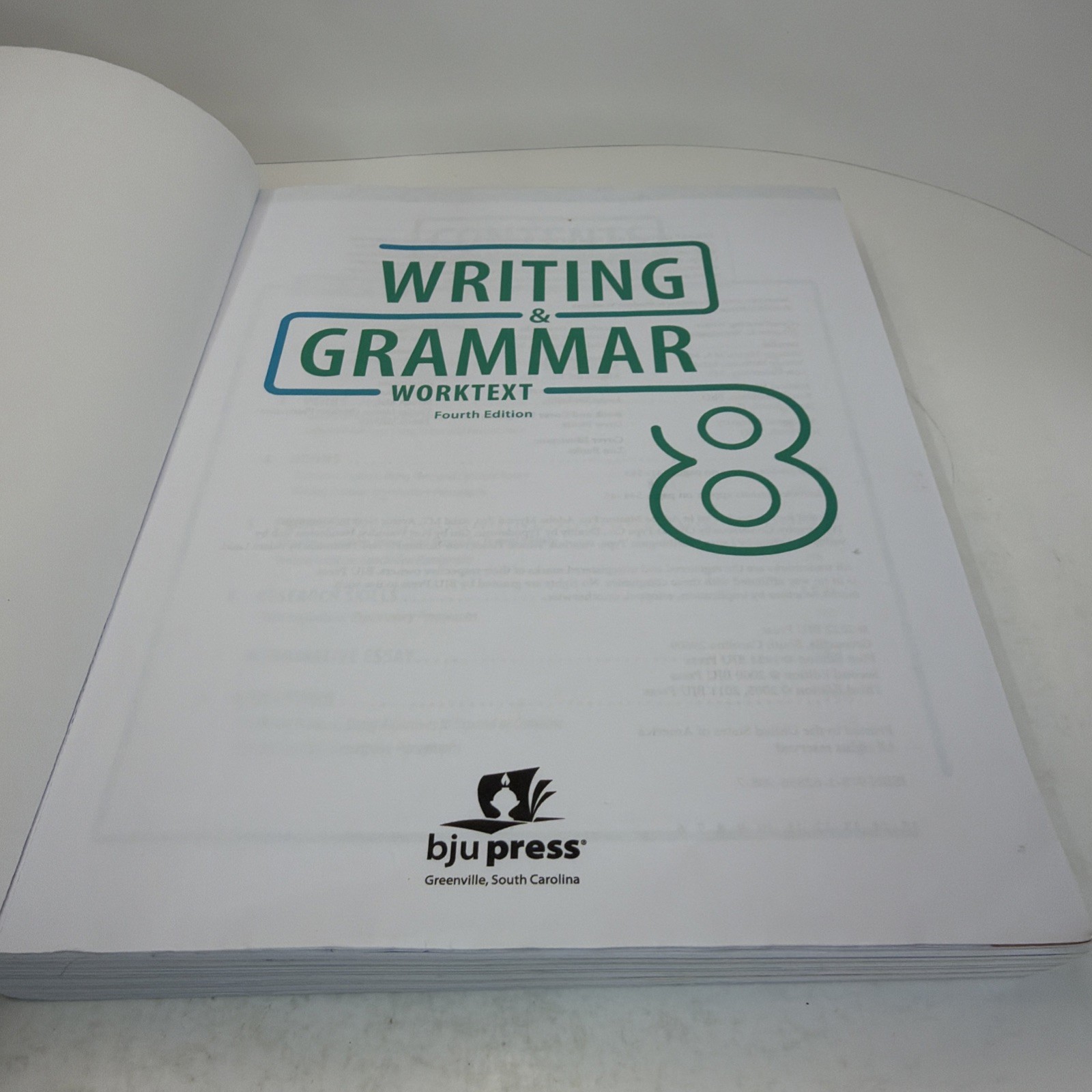 BJU Press Writing & Grammar 8 Student Worktext 4th Edition Paperback