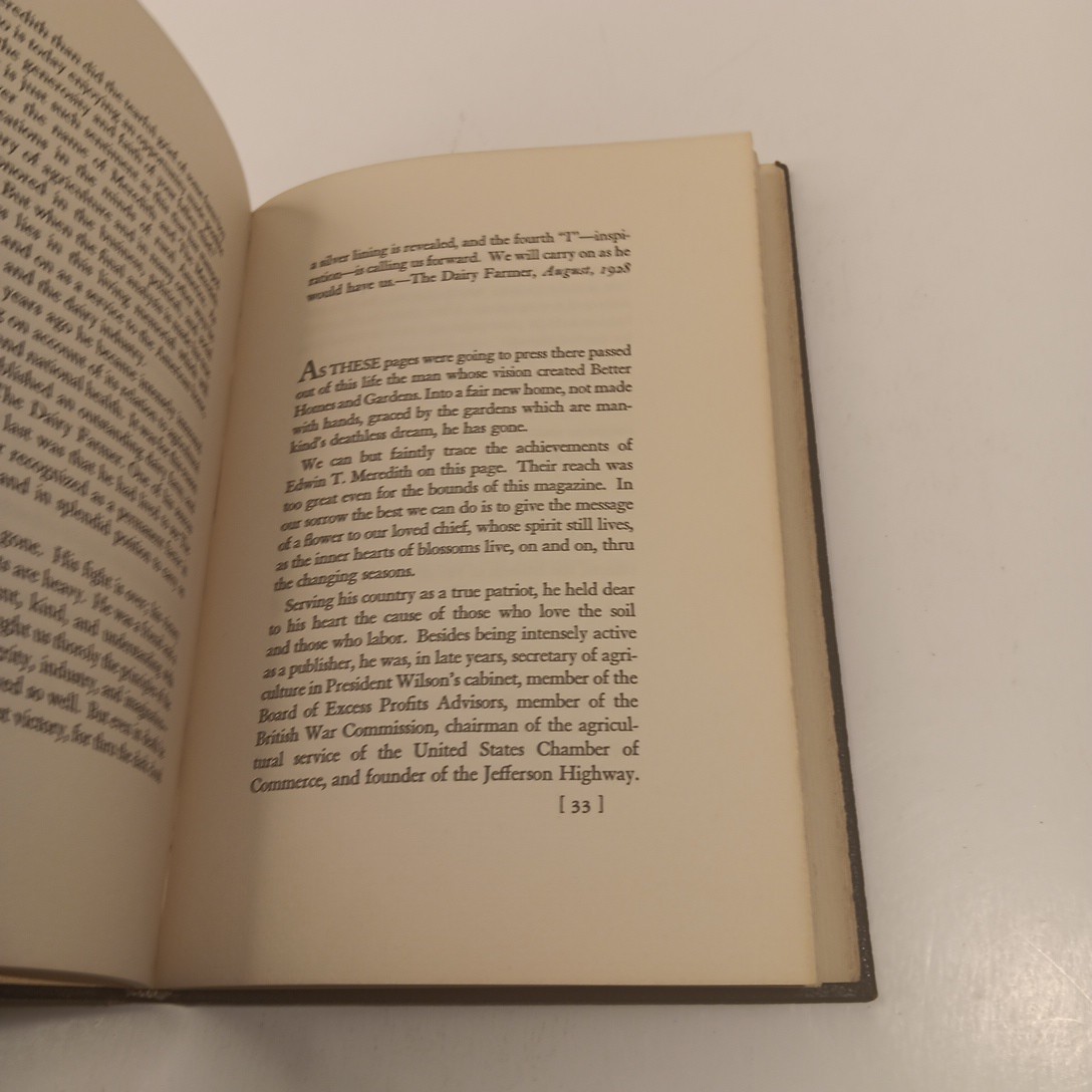 Edwin T. Meredith 1876-1928 HC (1931) A Memorial Volume