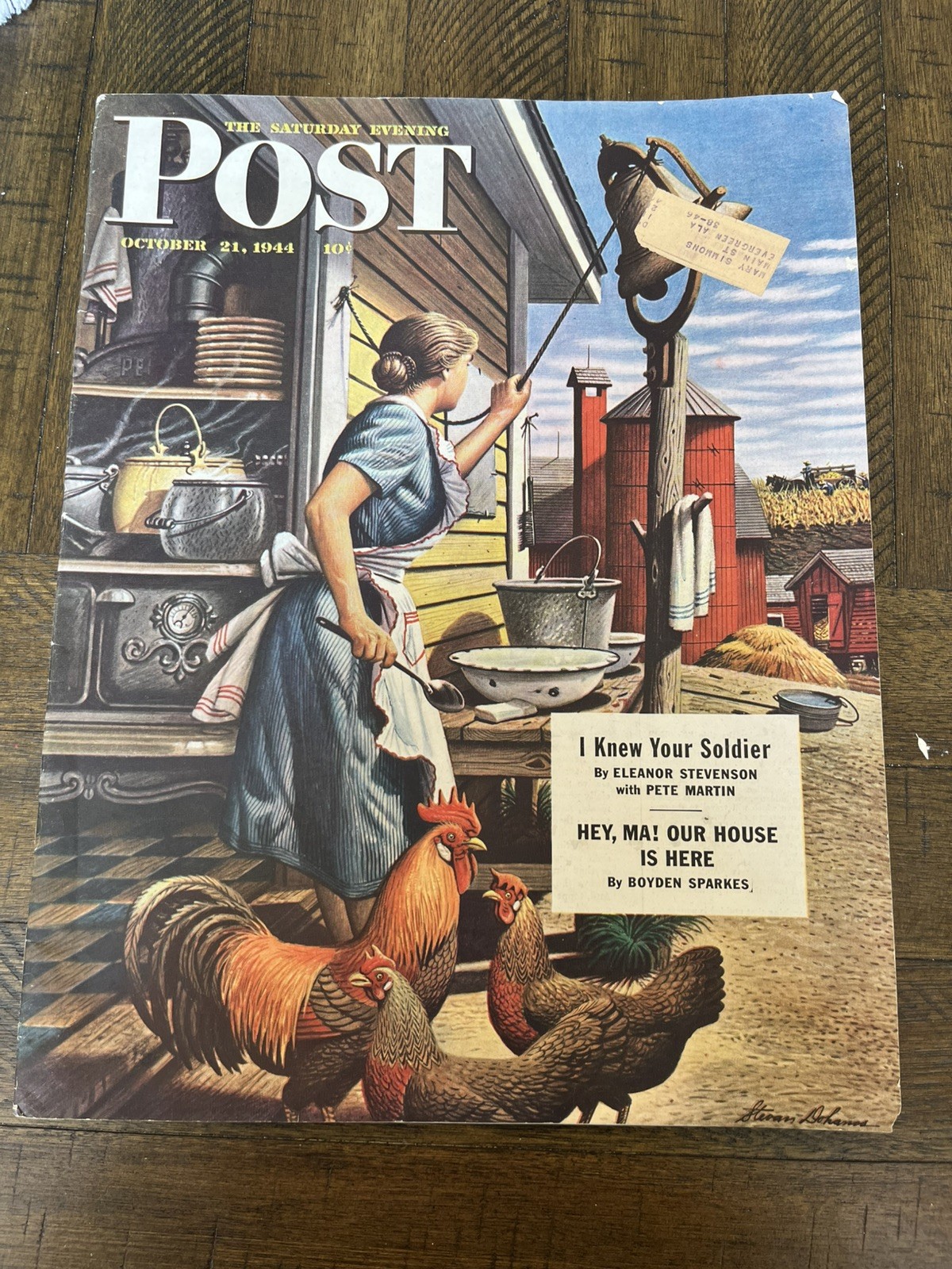 1944 OCTOBER 21 SATURDAY EVENING POST MAGAZINE – ILLUSTRATED COVER – H 4987