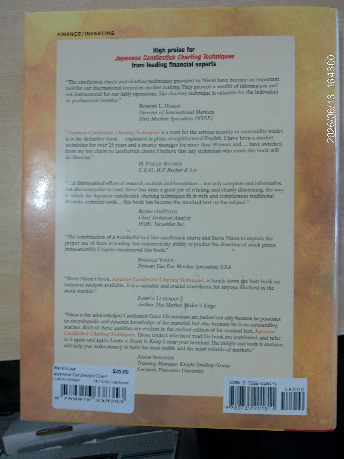 Japanese Candlestick Charting Techniques by Steve Nison (2001, HB)