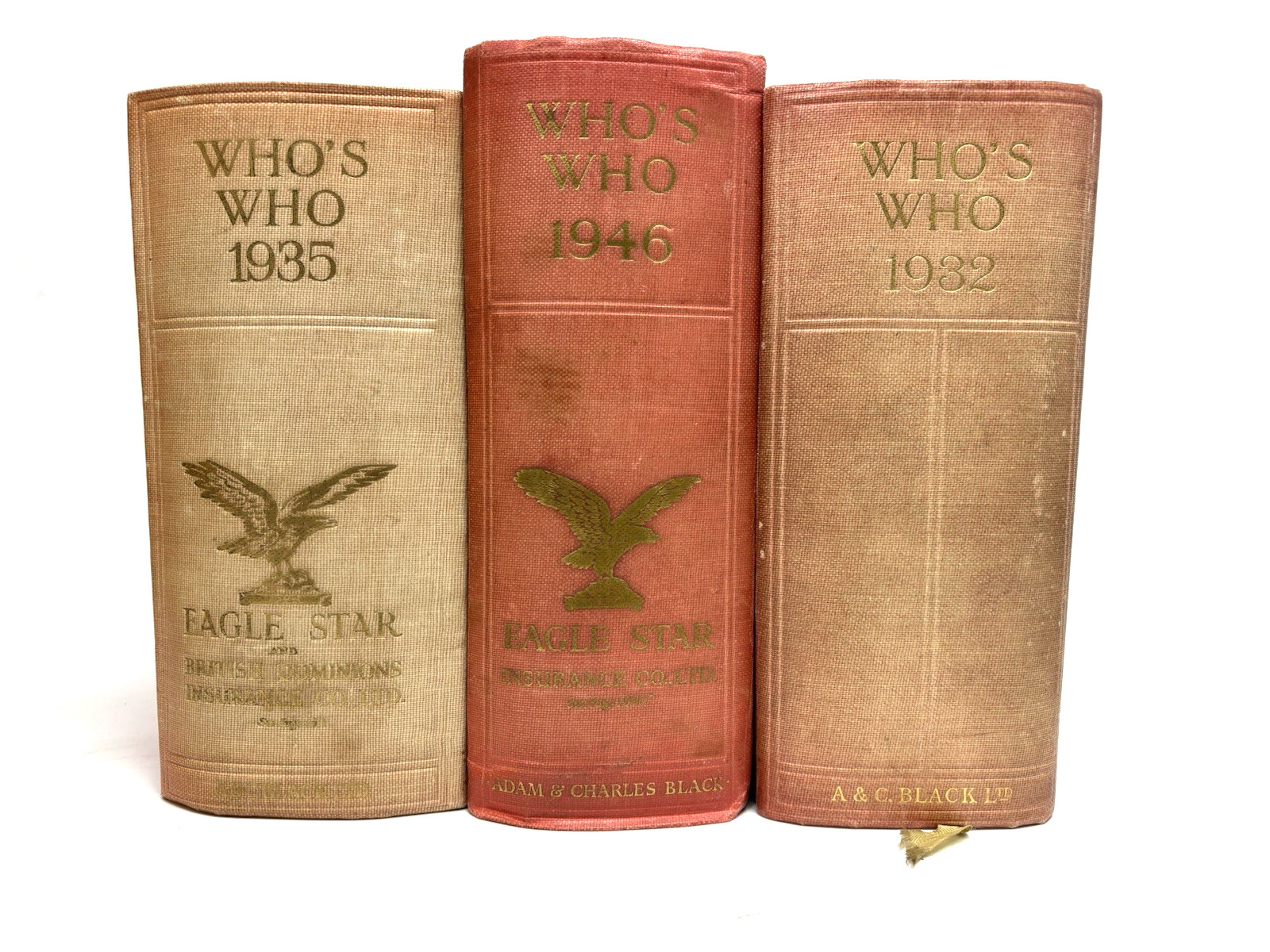 3 Vintage Who’s Who Books. 28cm shelf space