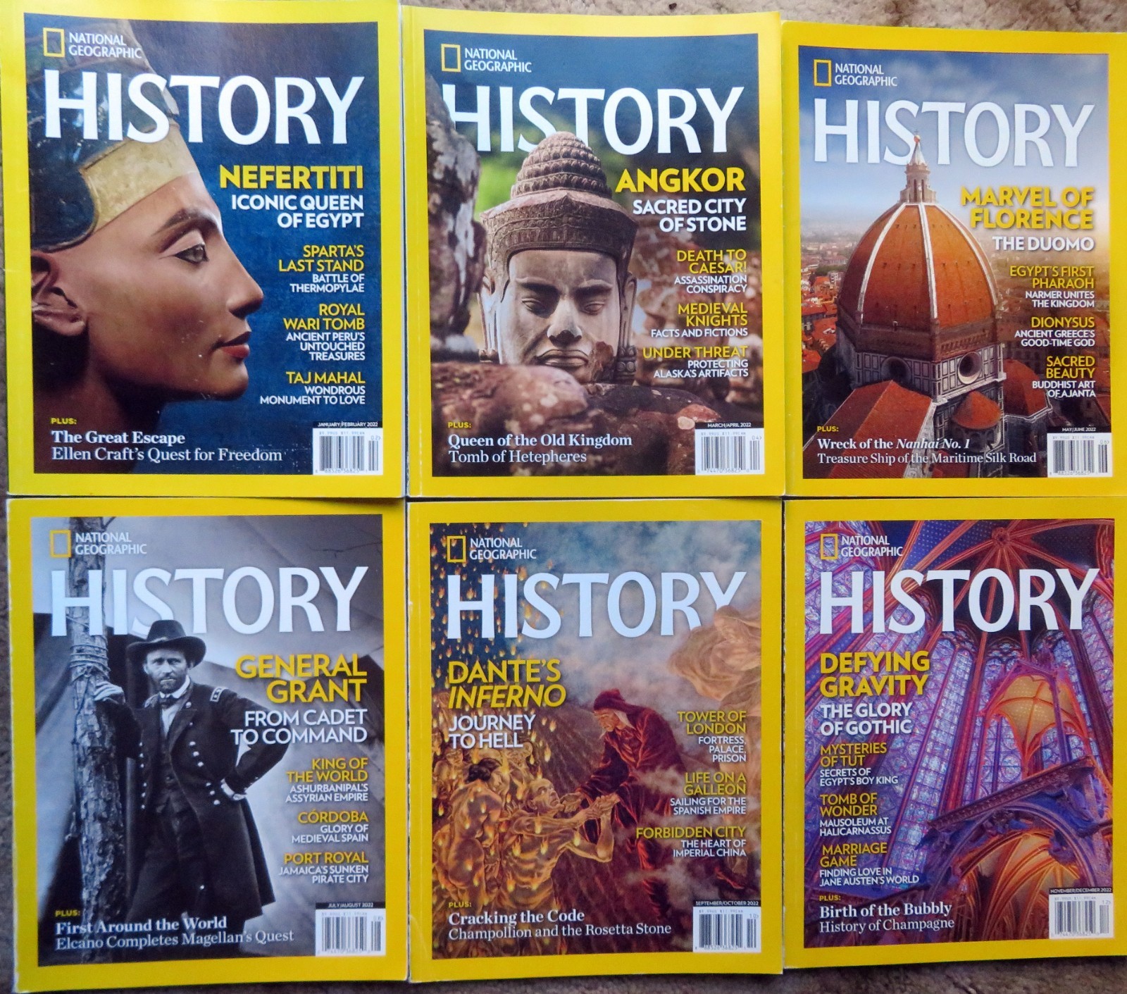 National Geographic *HISTORY* Magazine – Six (6) Issues from 2022 – COMPLETE