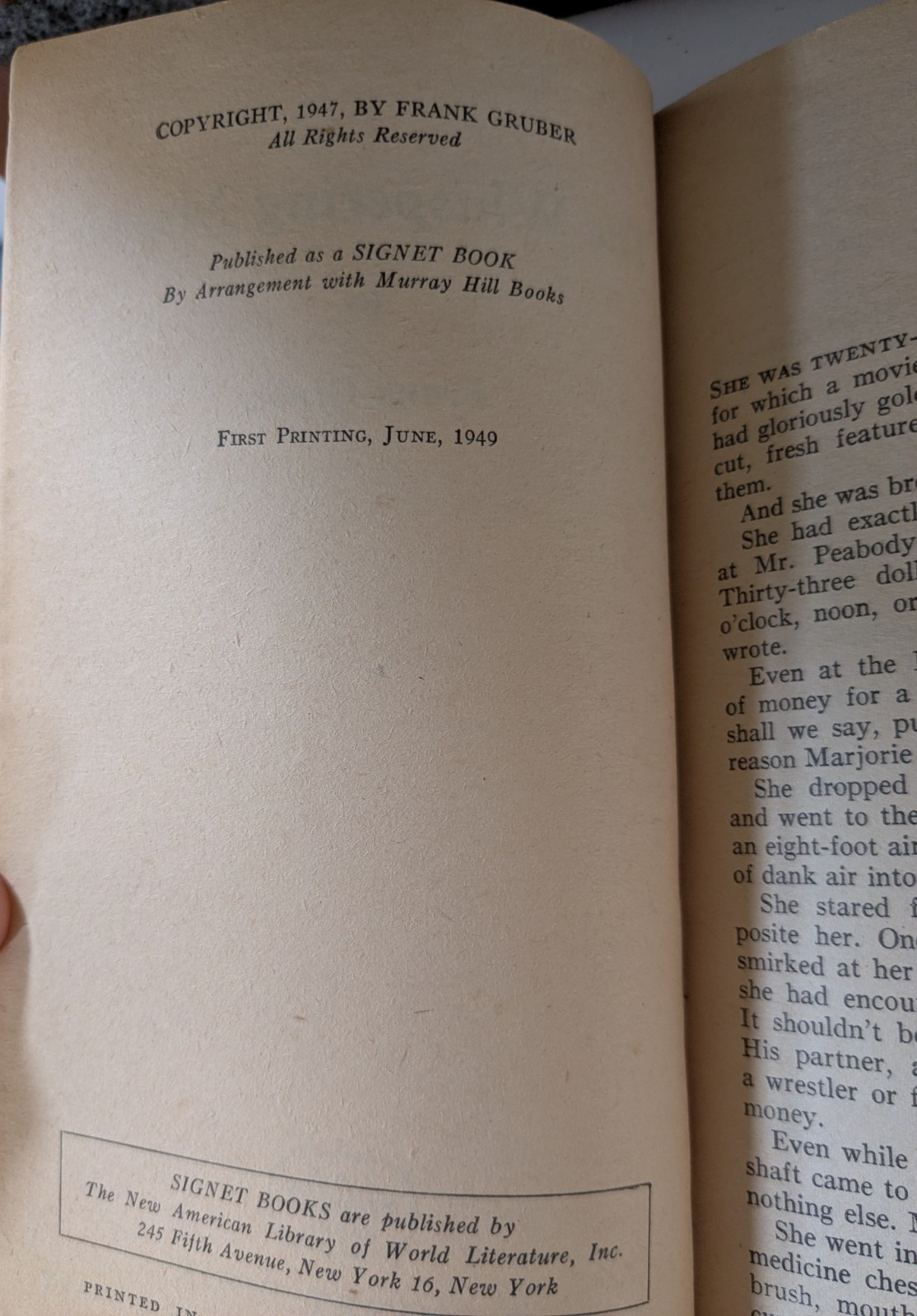 Frank Gruber The Whispering Master Signet #726 – 1949 GGA Book Antique First