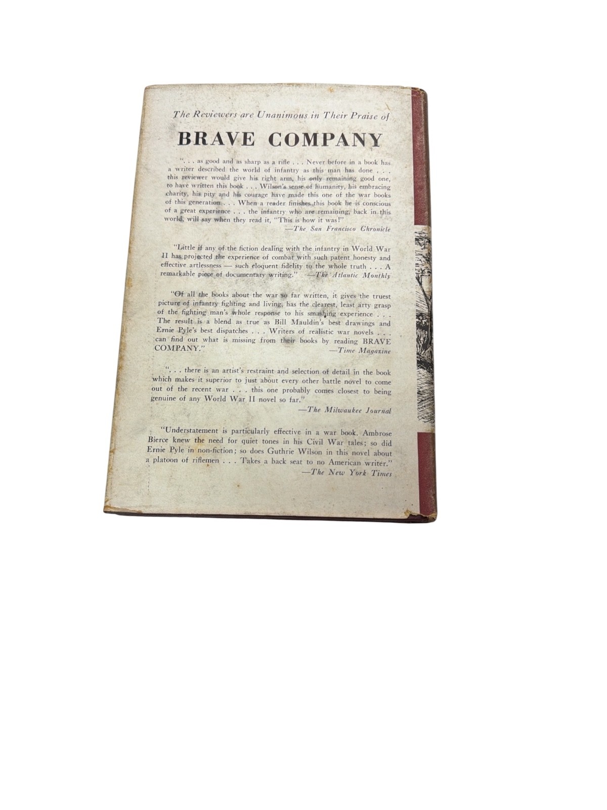 Brave Company Guthrie Wilson WWII Novel Second Impression w Dust Jacket 1950