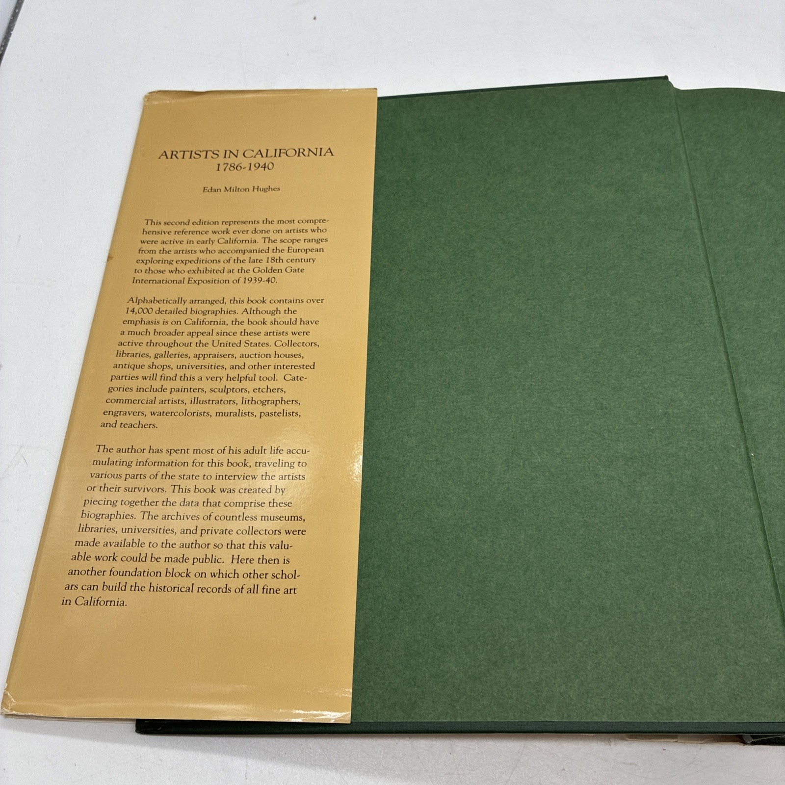 Artists in California 1786-1940 Hardcover Edan M. Hughes