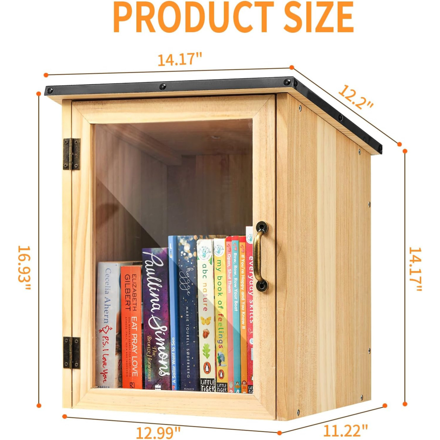 Free Library Little Library Box Outdoor Kit, Waterproof Wood for Sharing Books