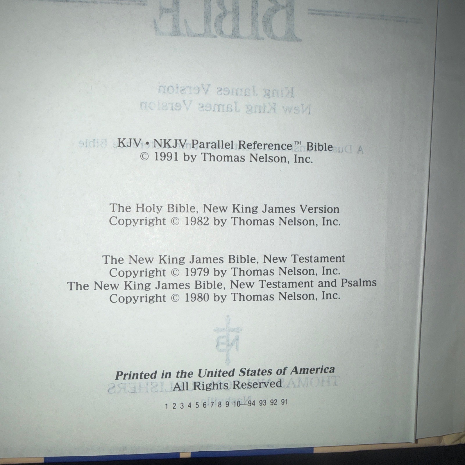 Holy Bible King James Version – New King James Version Parallel Reference