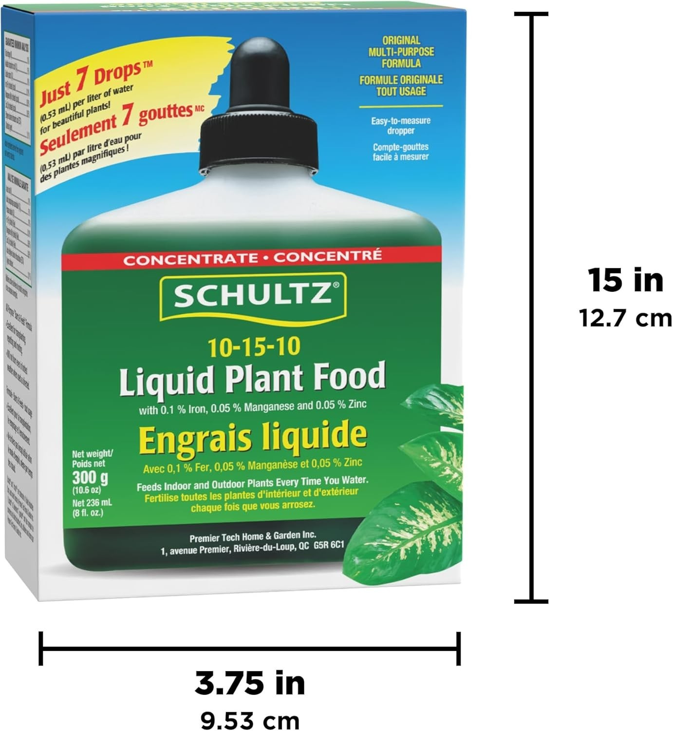 All-Purpose 10-15-10 Plant Food, 8 oz – Enhance Growth with 7 Drops Formula