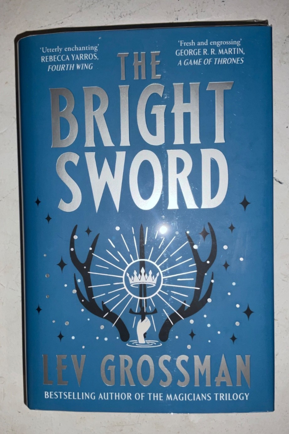 The Bright Sword Lev Grossman Hardcover SIGNED Broken Binding Stenciled Edges