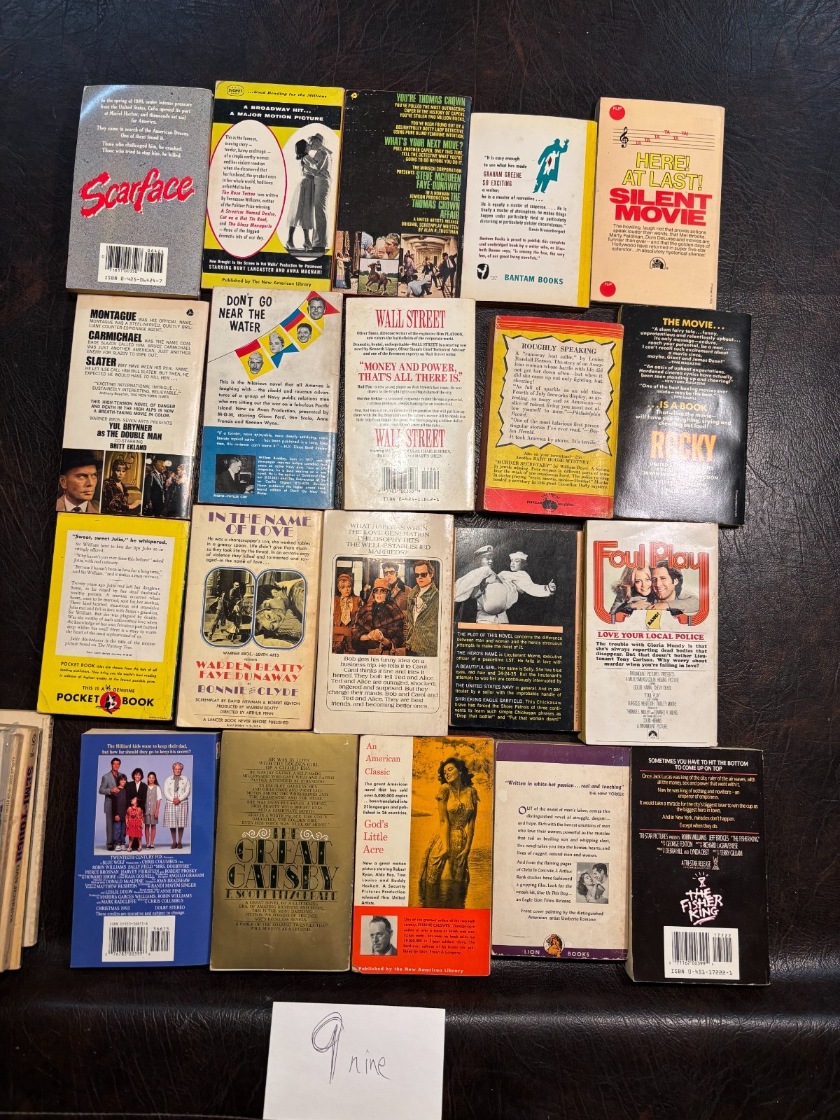Lot 9 – 20 movie tie-in paperbacks average VG 1930s – 2000s film editions