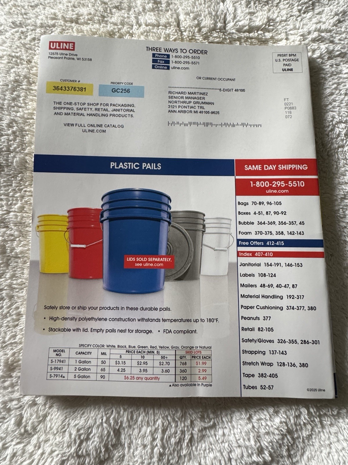 Uline Catalog Spring/Summer 2025 Very Good Plus/Excellent Condition 416 Pages