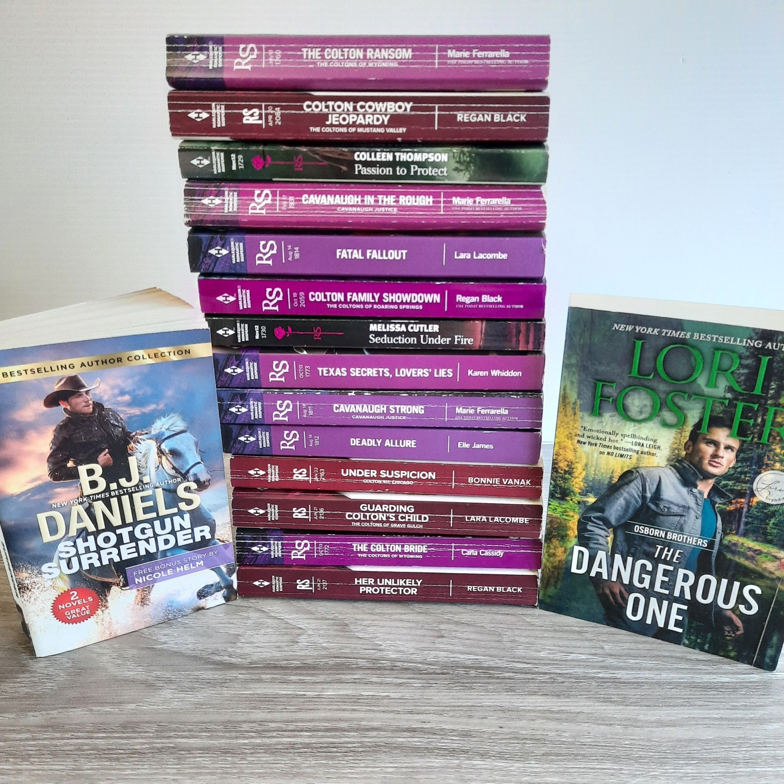 Harlequin Romantic Suspense Lot of 16 Large Print PB Books – Cowboys, Secrets