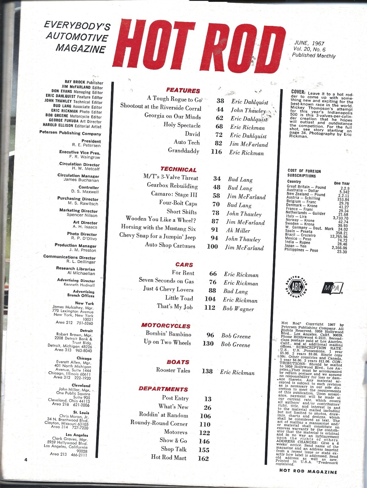 Hot Rod Magazine-June 1967-Gearbox Rebuilding-166 pages