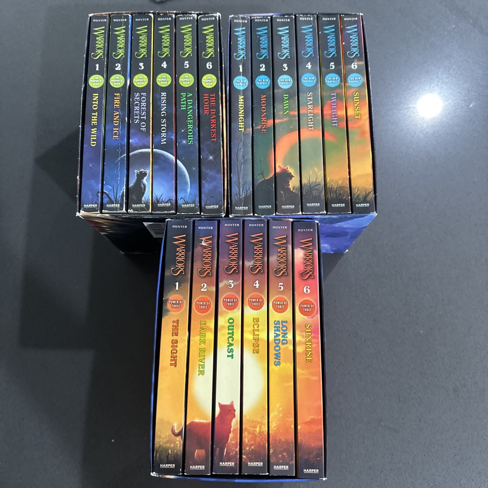 Warriors Lot of 18 Books Erin Hunter 6 Book Box Sets Series 1, 2 and 3