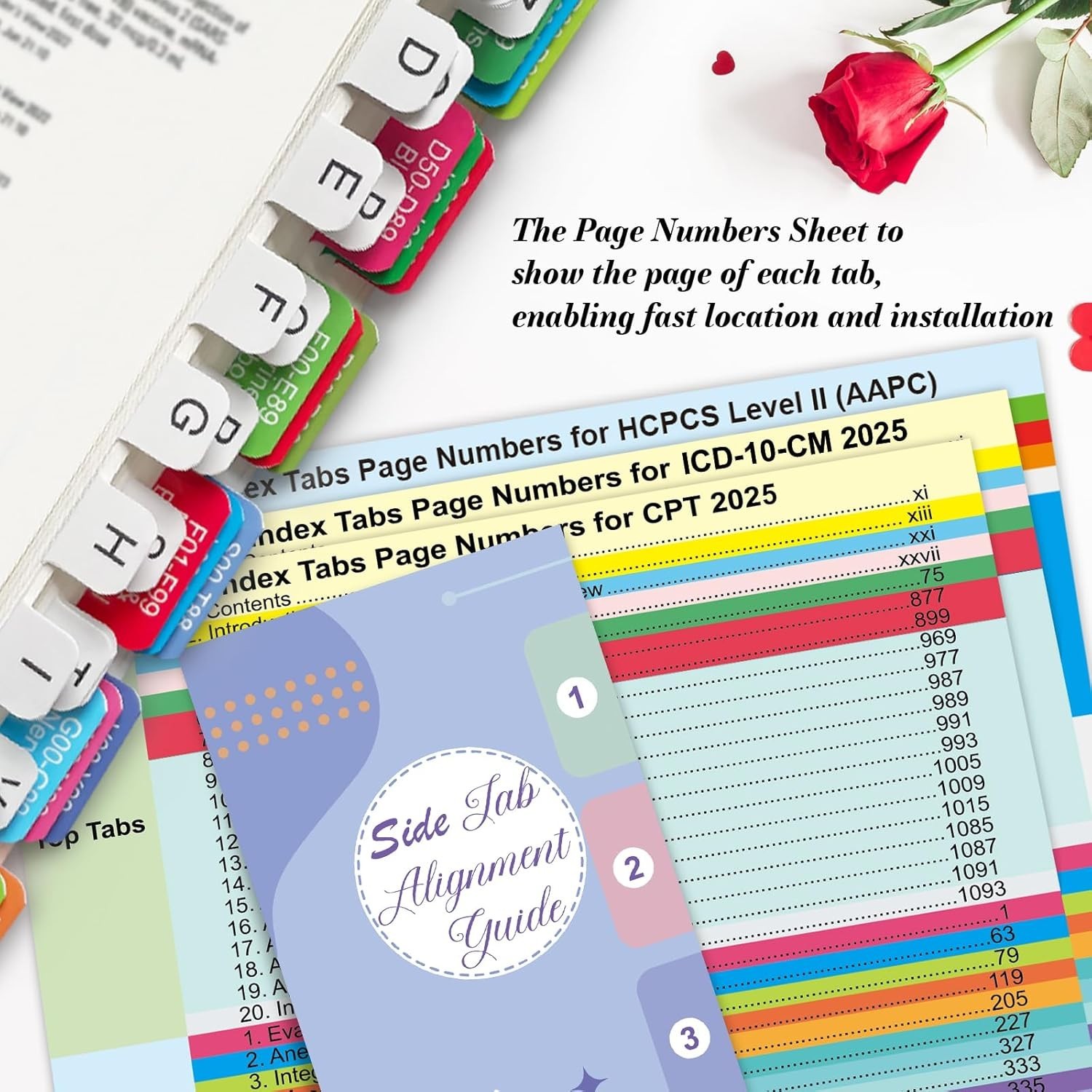 Index Tabs for CPT, AAPC Version ICD-10-CM & HCPCS Level II 2025, 3 Set Bundl…