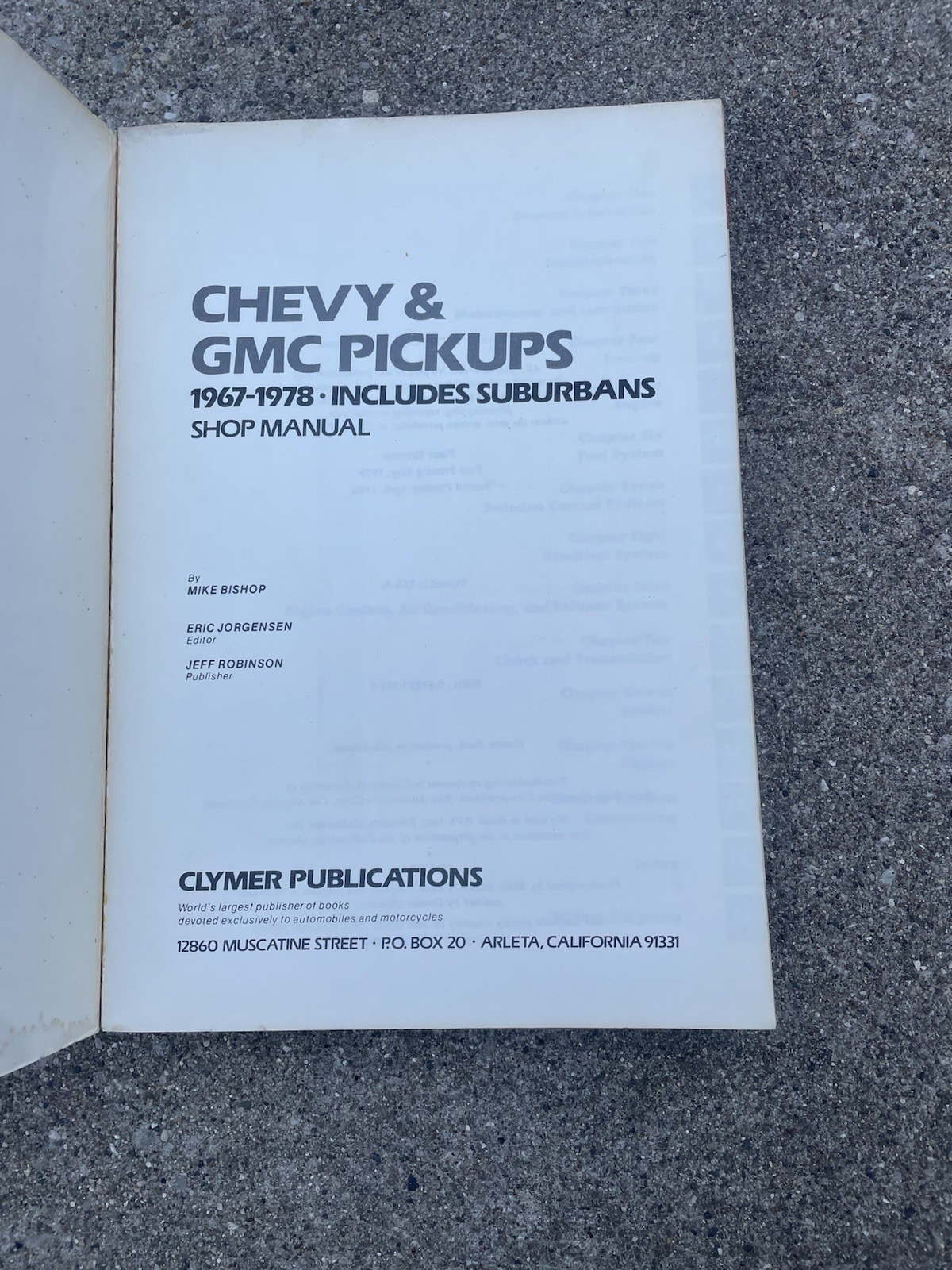 1967-1982 Chevy GMC C-Series PICKUPS- SUBURBANS Clymer Shop Manual Full Color