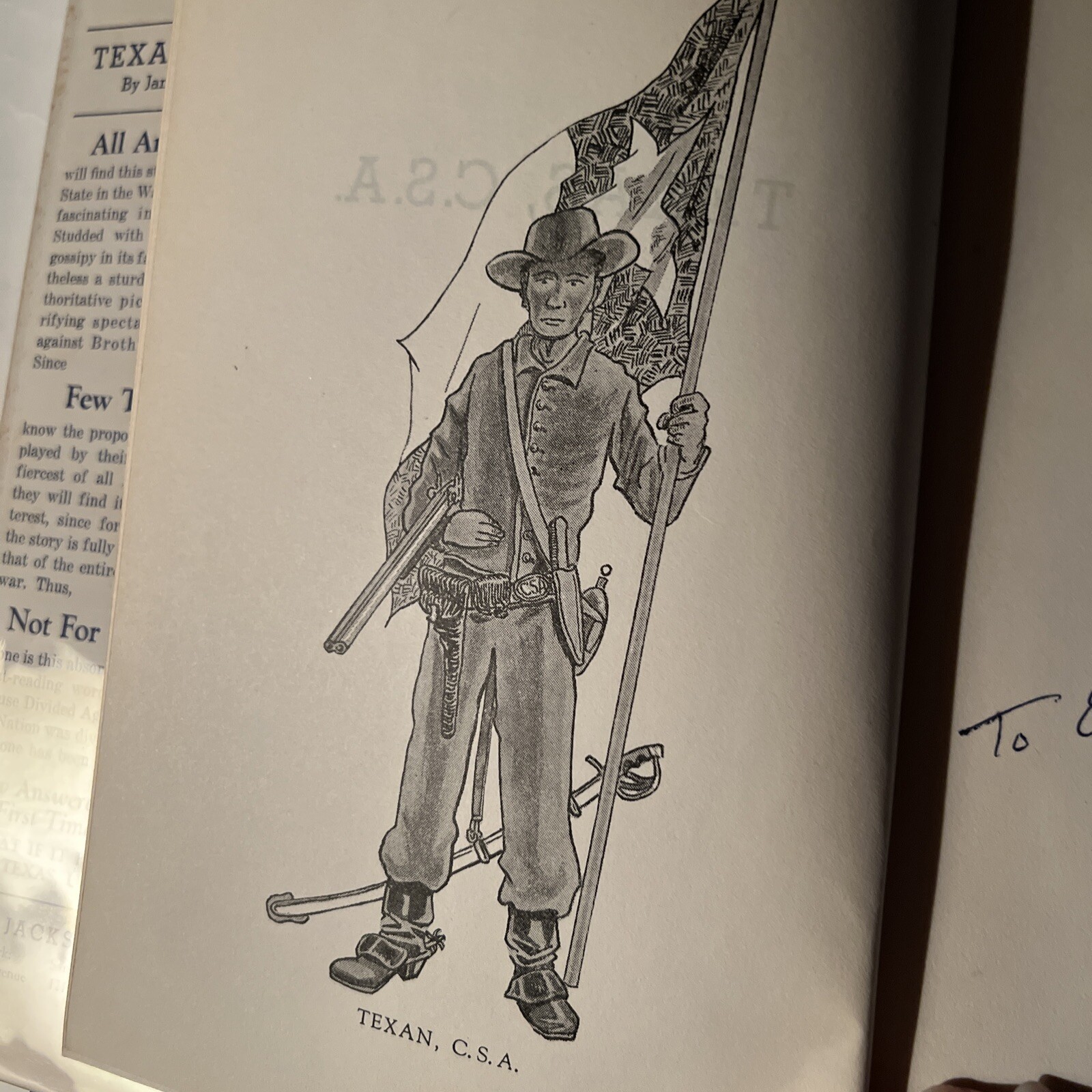 TEXAS C.S.A. BY JAMES FARBER 1947, HARDBACK DUST JACKET, SIGNED.
