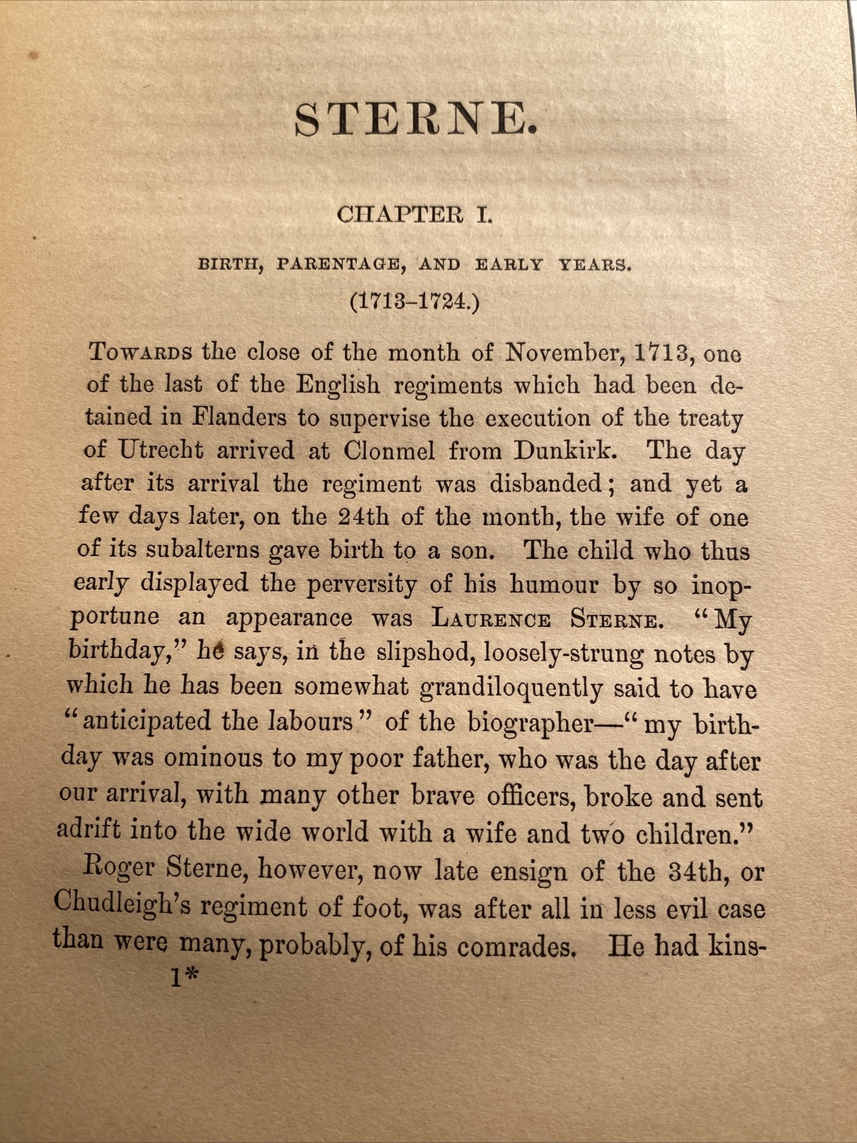 Antique Book 1882 Sterne by H.D. Traill Harper and Bros. abi