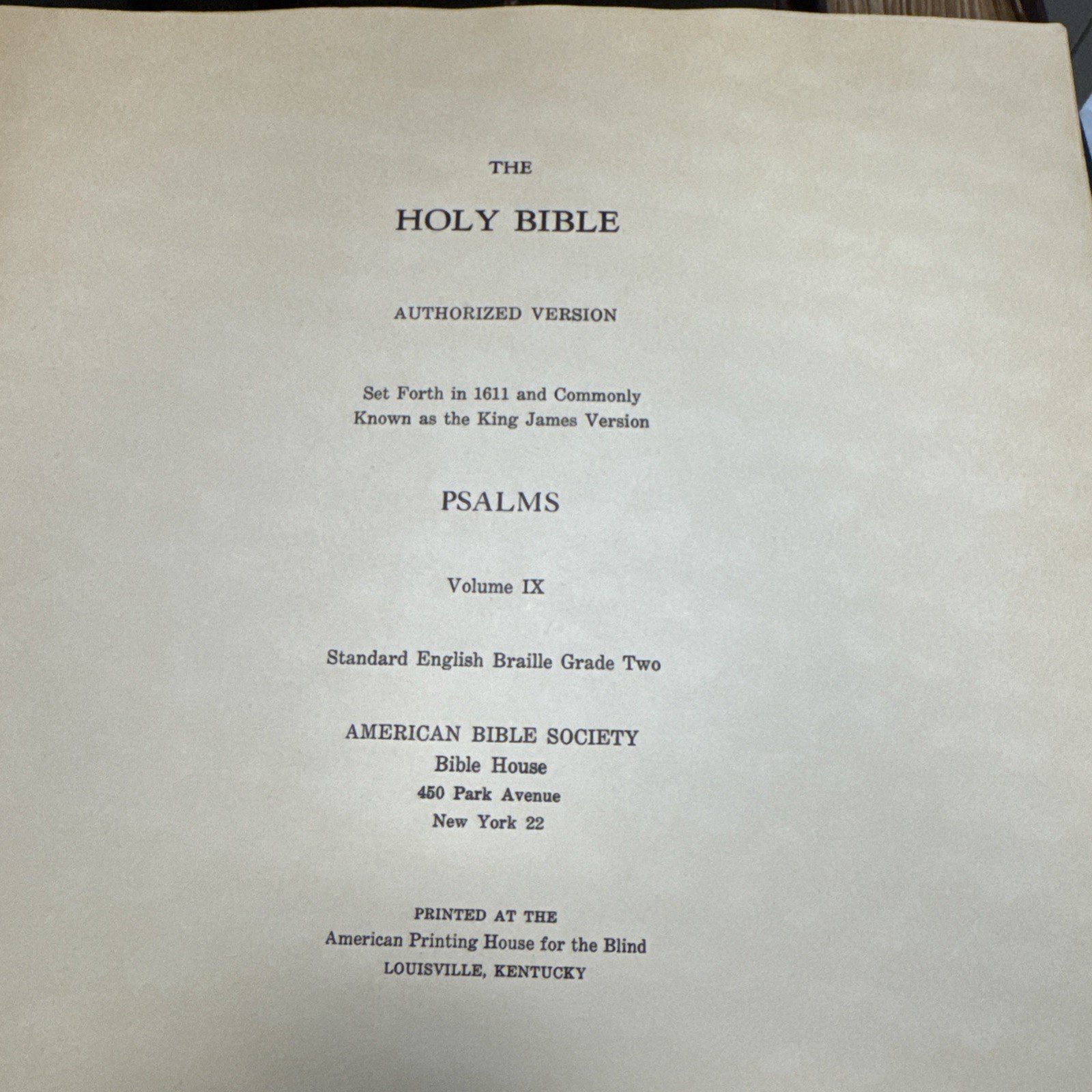 King James Version Braille Bible Complete Set 1-18 Standard English Braille