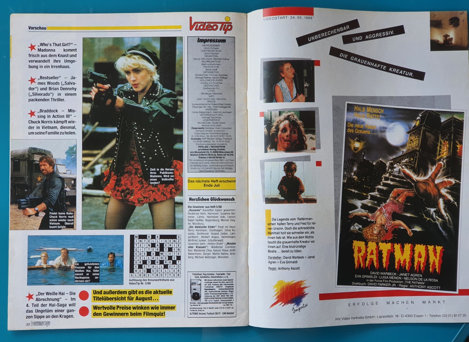 Video Tip Magazine July 1988 Superman Christopher Reeve Nightmare Elm Street